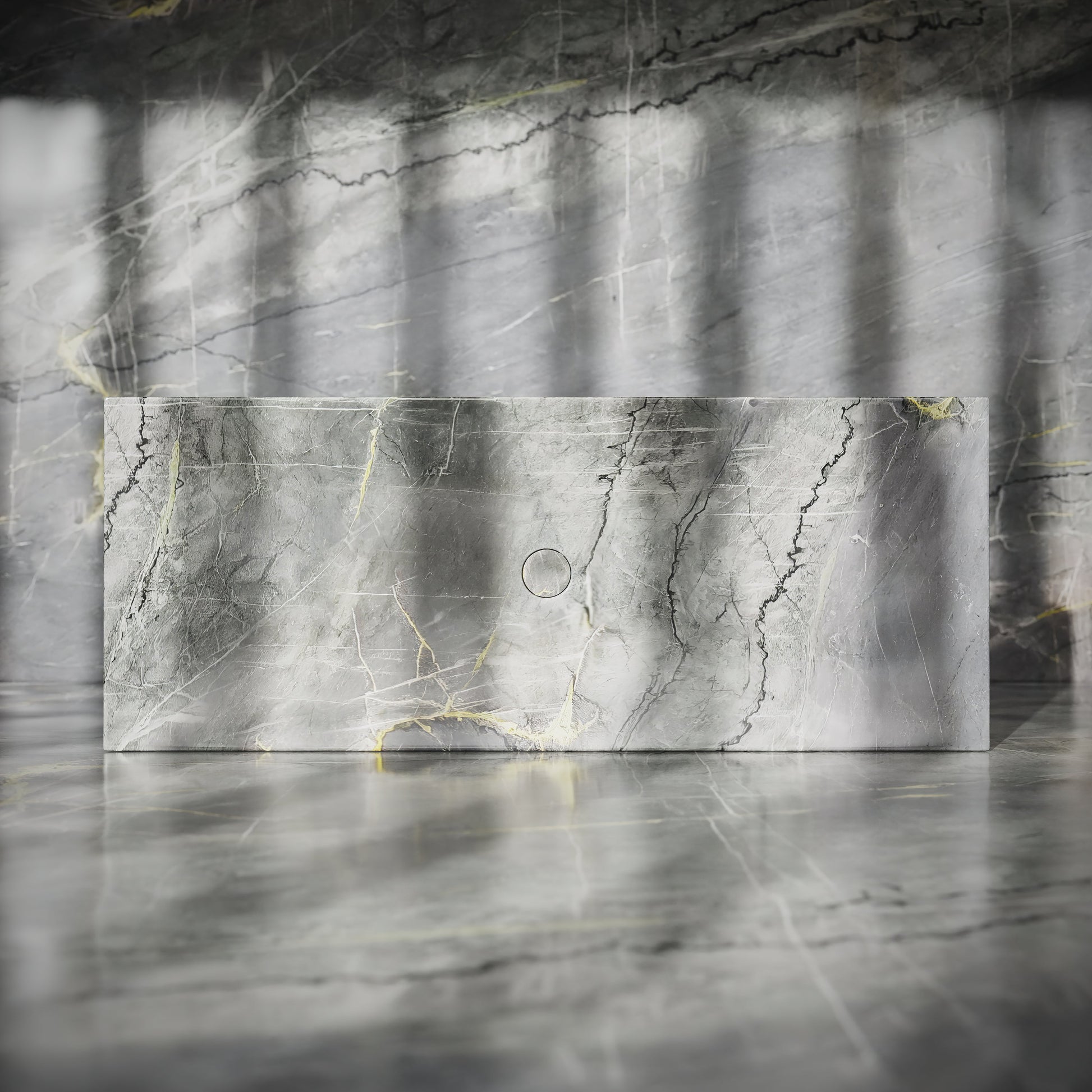 Levitare Amazon Blue Marble Ultra Thin Wall Mounted Basin 1000mm