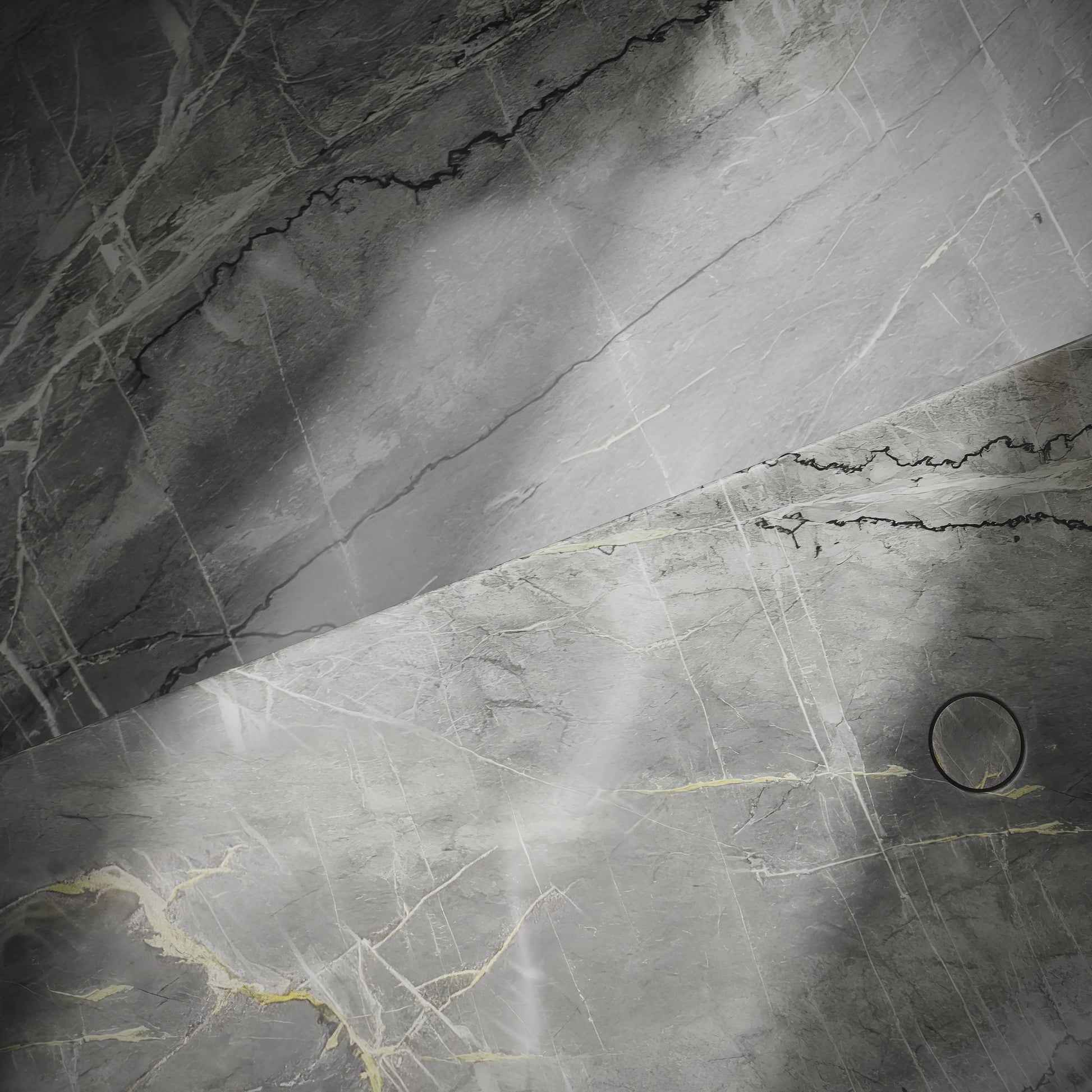 Levitare Amazon Blue Marble Ultra Thin Wall Mounted Basin 1200mm (Offset Waste)