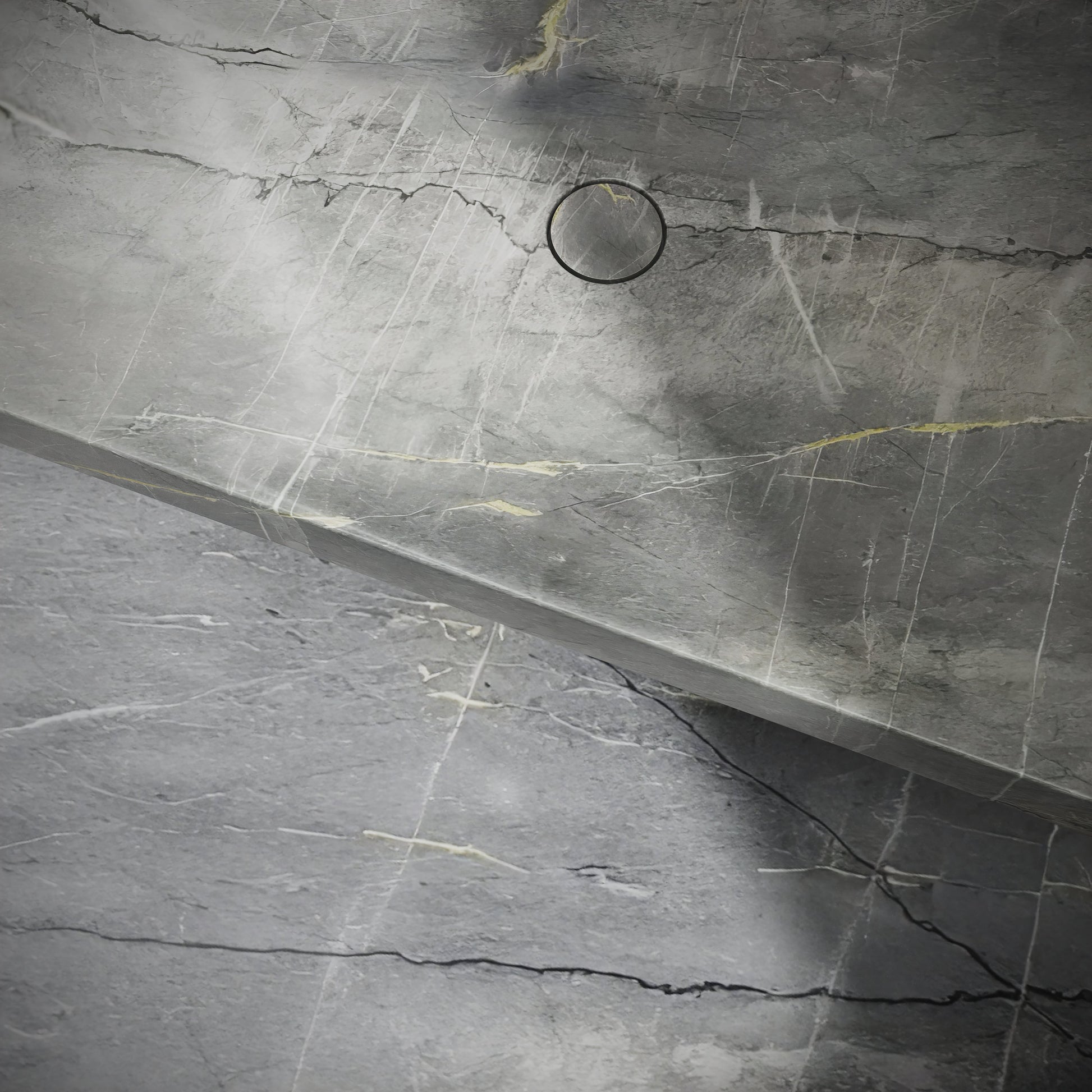 Levitare Amazon Blue Marble Ultra Thin Wall Mounted Basin 1200mm (Offset Waste)