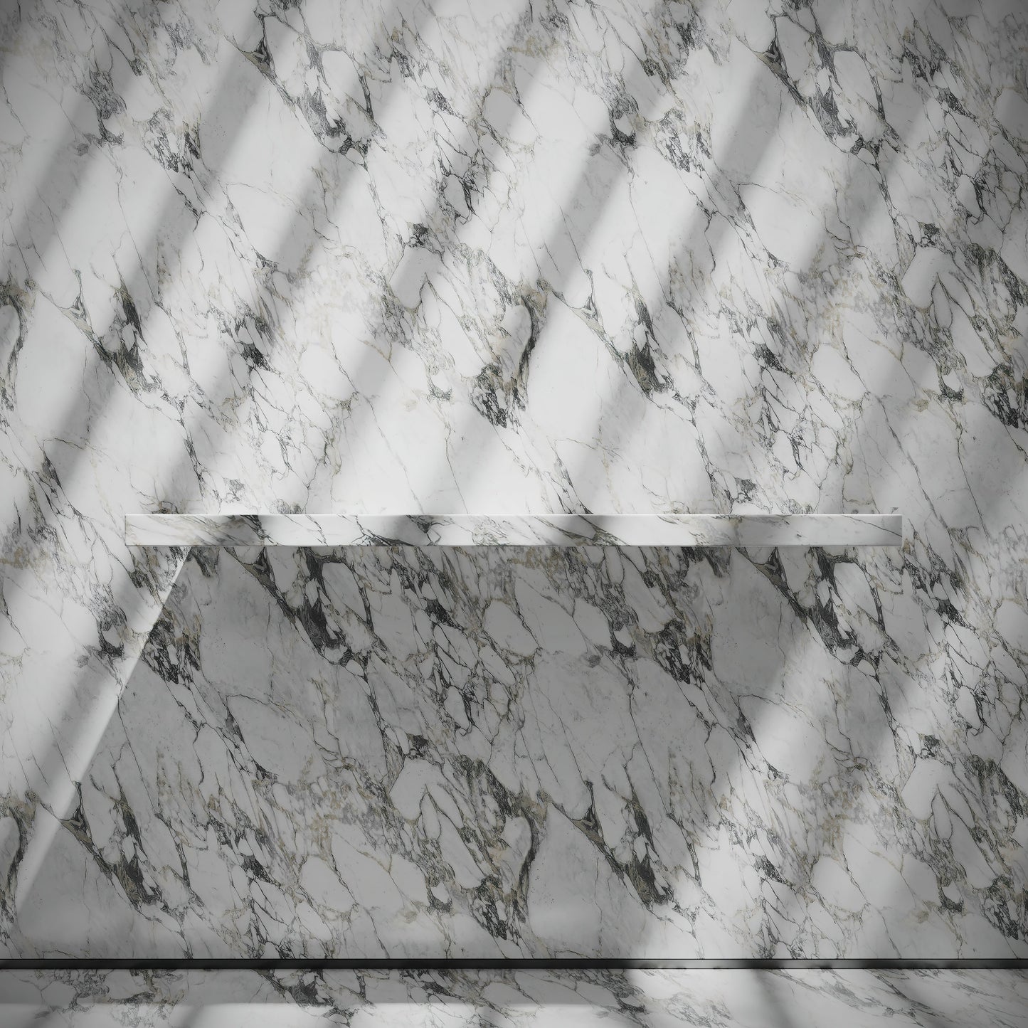 Levitare Arabescato Marble Ultra Thin Wall Mounted Basin 1200mm (Offset Waste)