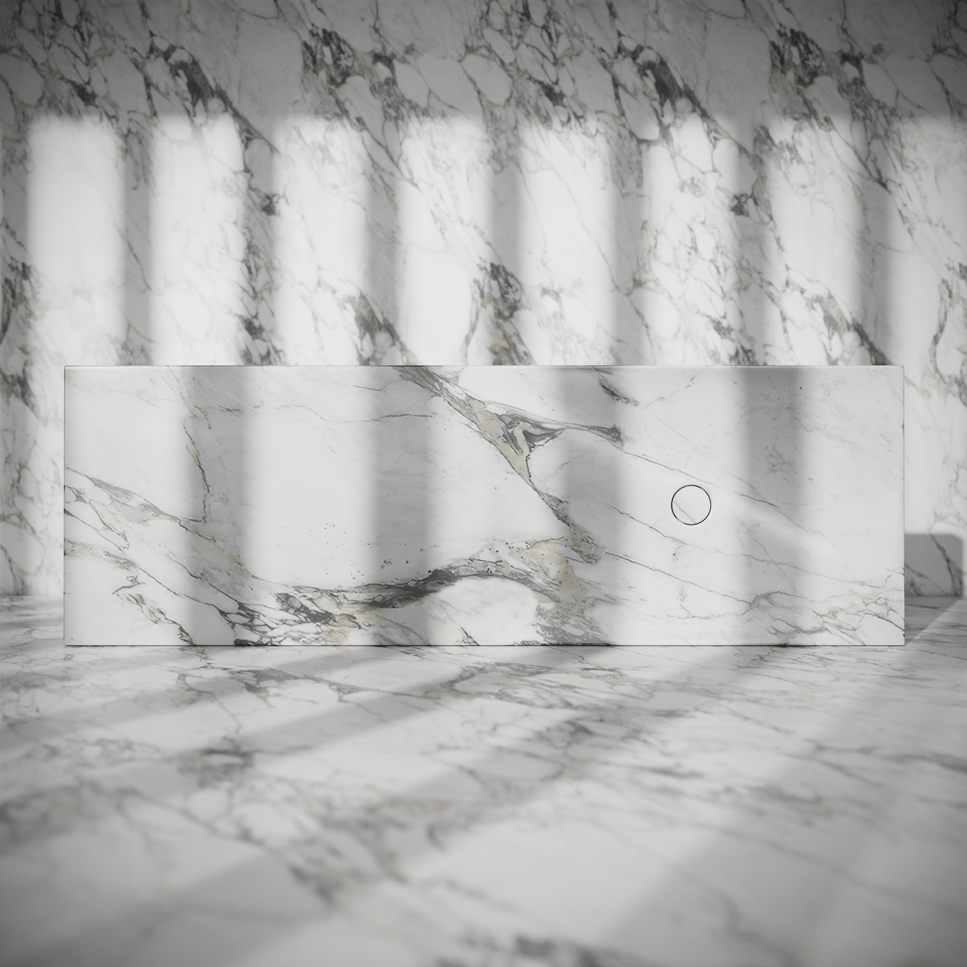 Levitare Arabescato Marble Ultra Thin Wall Mounted Basin 1200mm (Offset Waste)