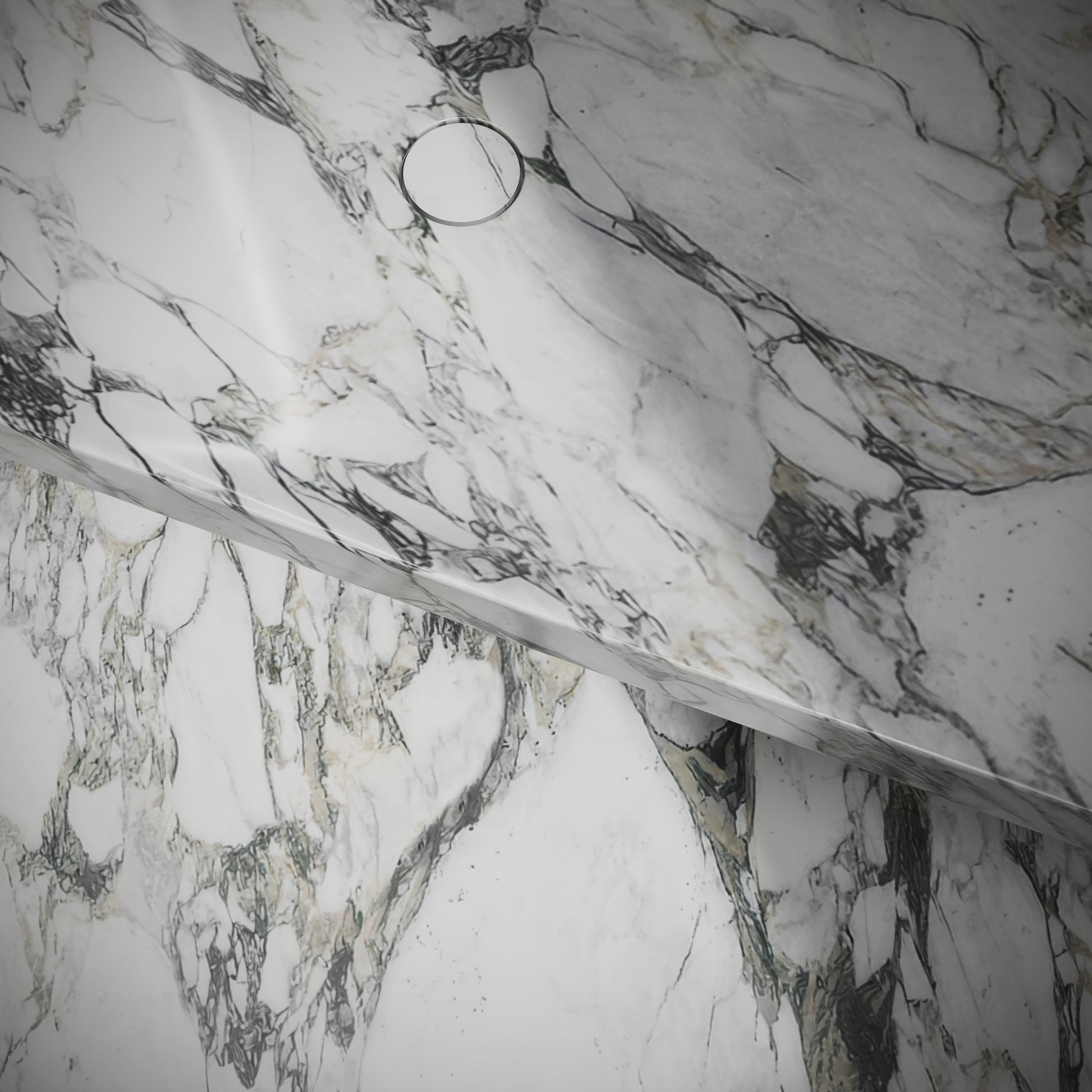 Levitare Arabescato Marble Ultra Thin Wall Mounted Basin 1200mm (Offset Waste)