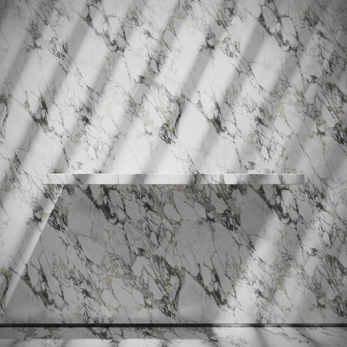 Levitare Arabescato Marble Ultra Thin Wall Mounted Basin 1200mm (Offset Waste)