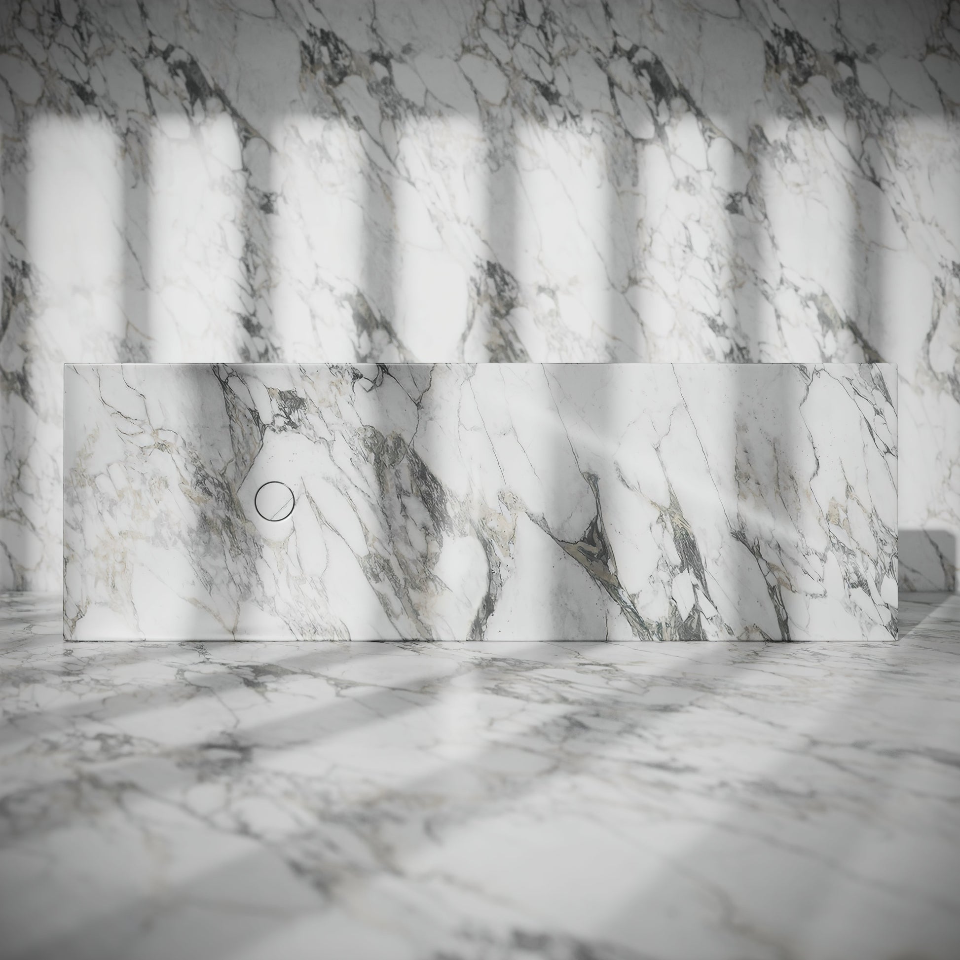 Levitare Arabescato Marble Ultra Thin Wall Mounted Basin 1200mm (Offset Waste)