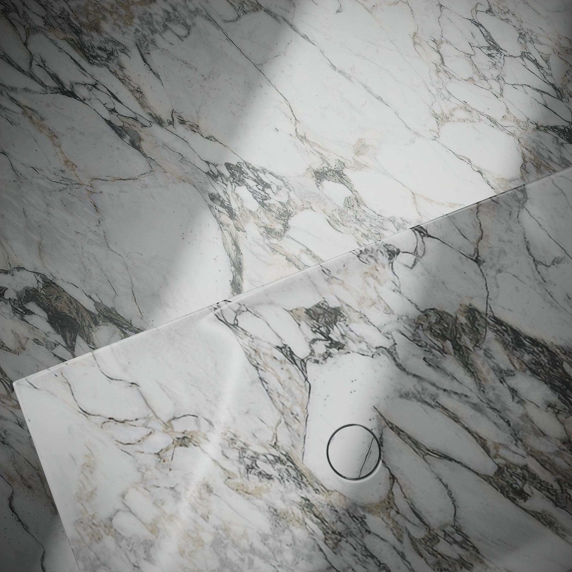 Levitare Arabescato Marble Ultra Thin Wall Mounted Basin 1200mm (Offset Waste)