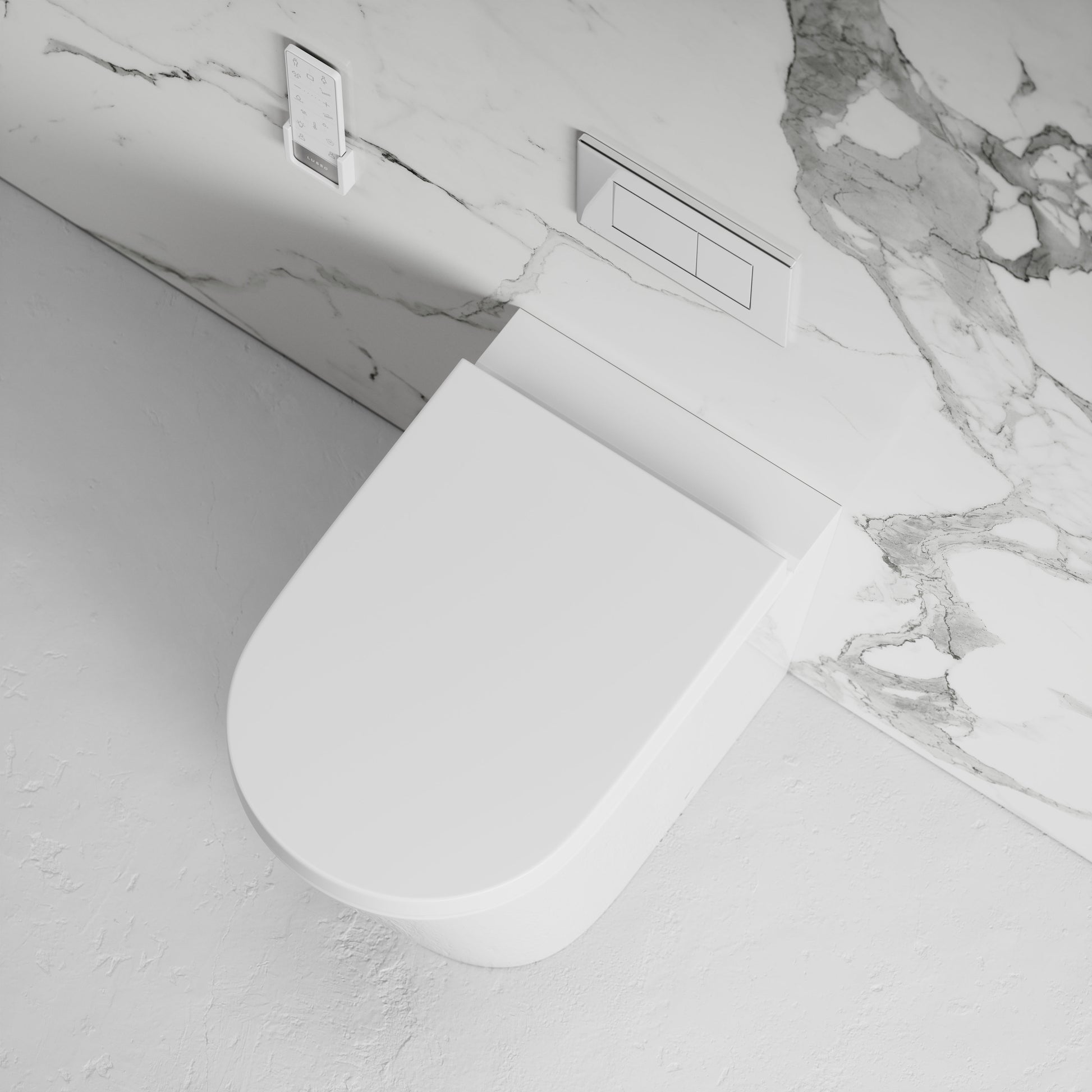 Intellismart Back To Wall Rimless Bidet Toilet with Concealed Cistern and Chrome Flush Plate