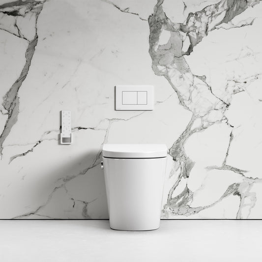 Intellismart Back To Wall Rimless Bidet Toilet with Concealed Cistern and Matte White Flush Plate