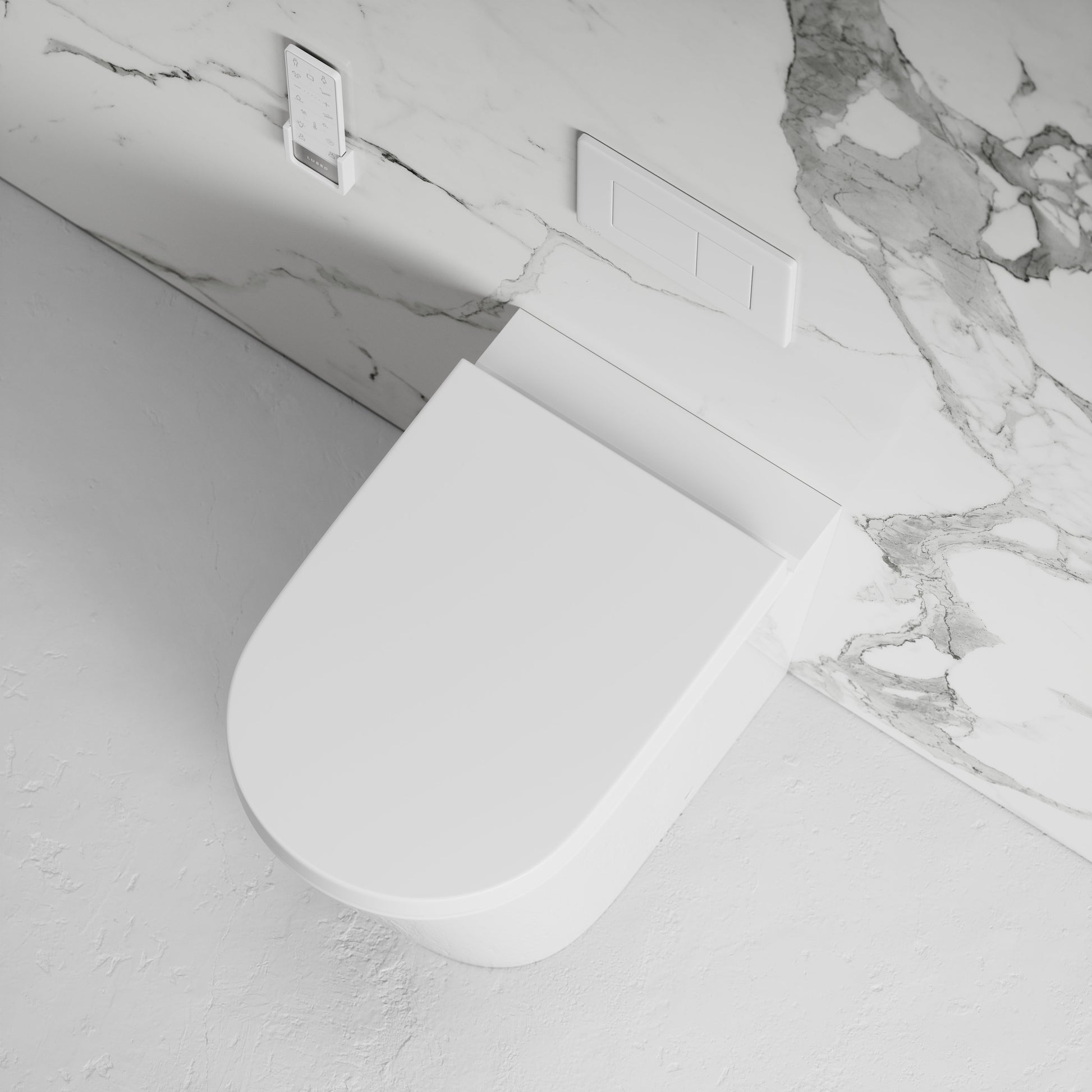 Intellismart Back To Wall Rimless Bidet Toilet with Concealed Cistern and Matte White Flush Plate