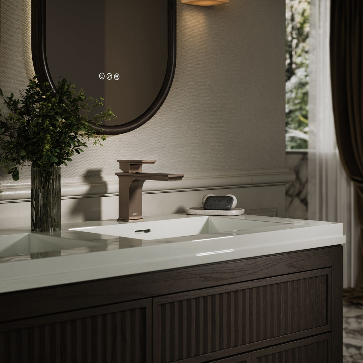 Baroque Brushed Bronze Monobloc Basin Mixer Tap