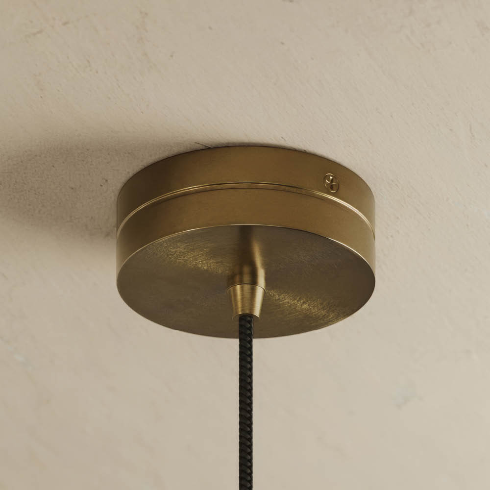 Lucente Alabaster LED Pendant Light Burnished Brass 1000mm