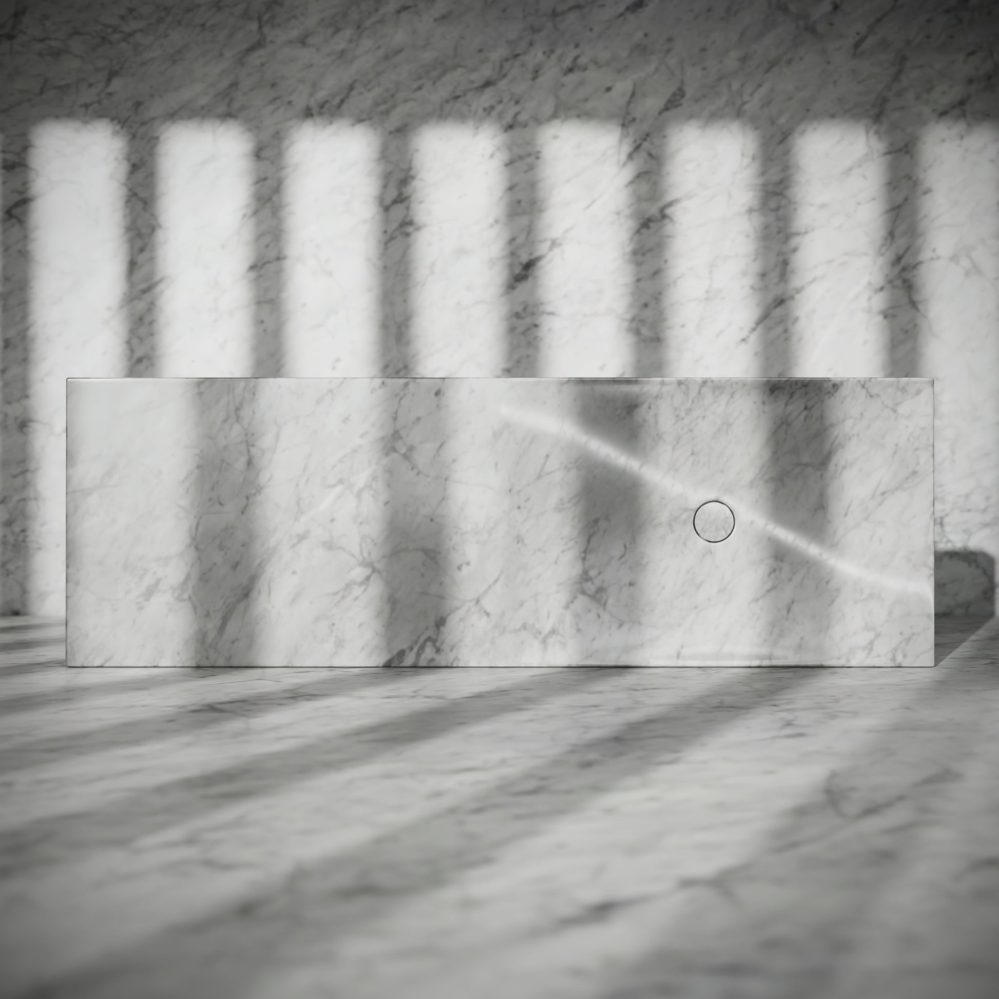 Levitare Carrara Marble Ultra Thin Wall Mounted Basin 1200mm (Offset Waste)