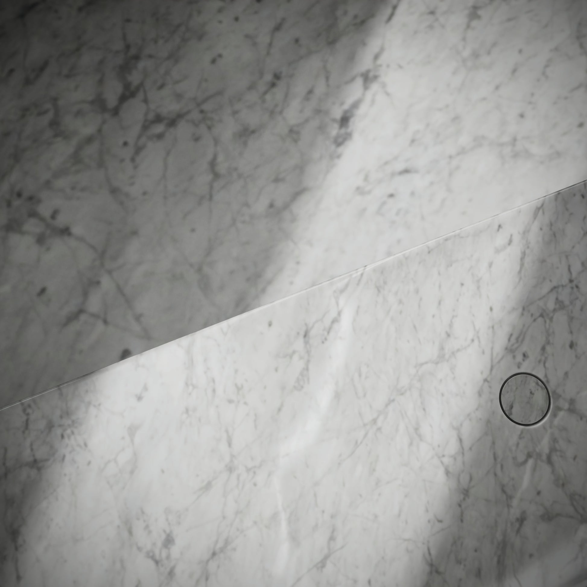 Levitare Carrara Marble Ultra Thin Wall Mounted Basin 1200mm (Offset Waste)