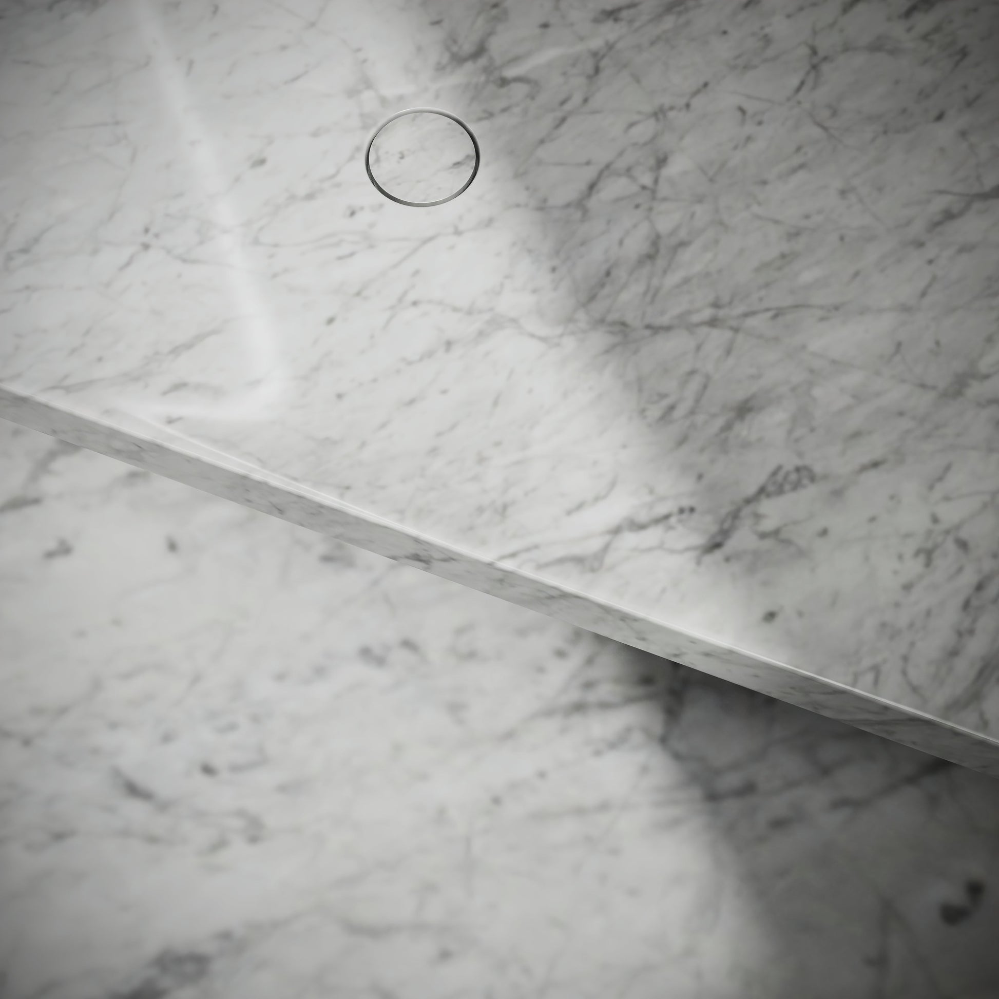 Levitare Carrara Marble Ultra Thin Wall Mounted Basin 1200mm (Offset Waste)