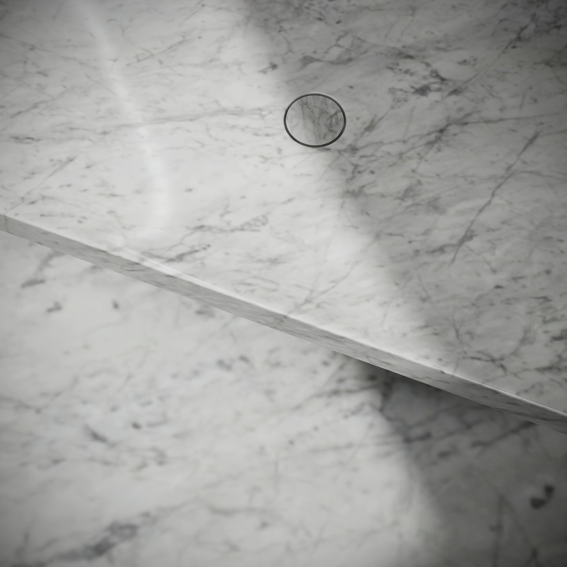 Levitare Carrara Marble Ultra Thin Wall Mounted Basin 1200mm (Offset Waste)