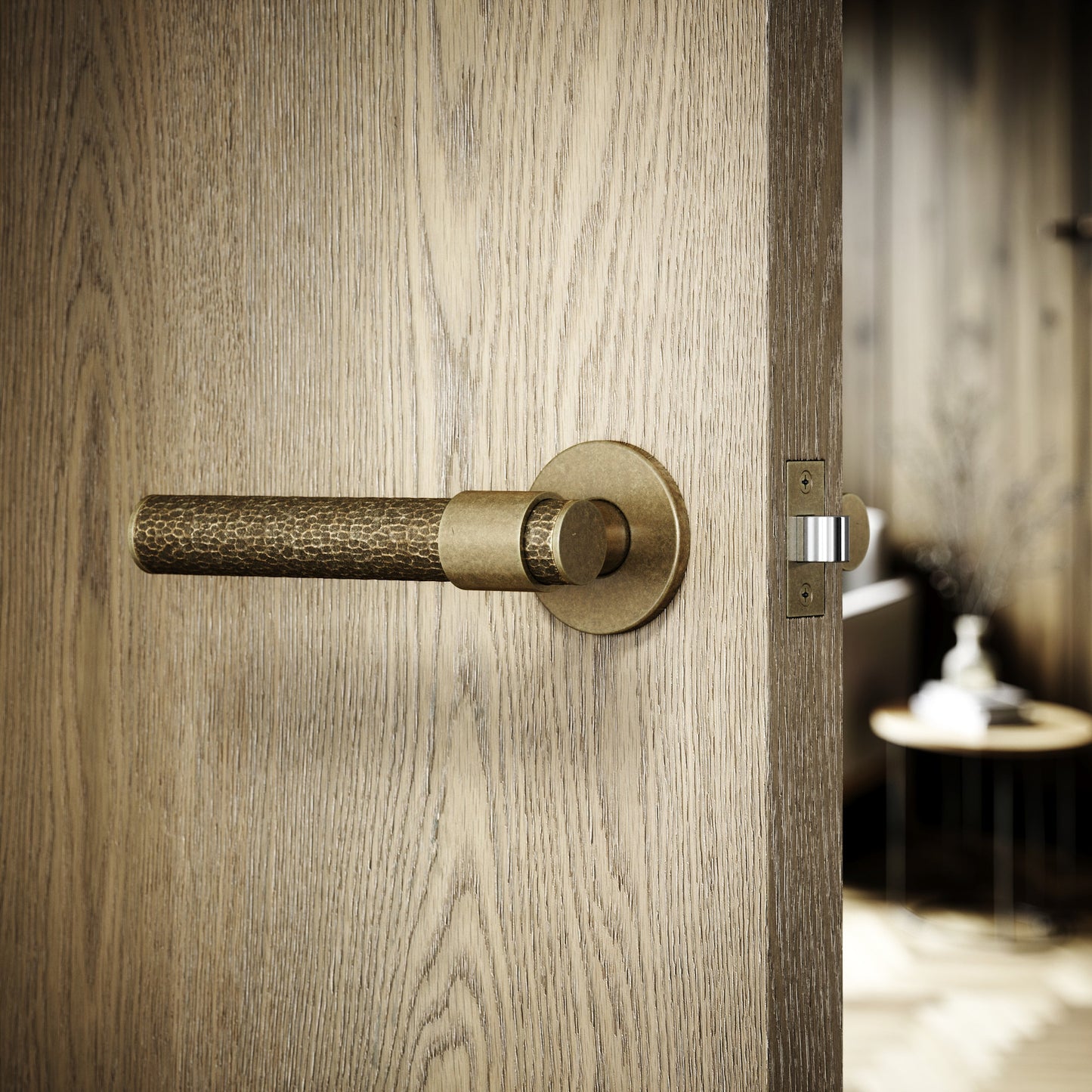 Chester Aged Bronze Hammered Lever Door Handles