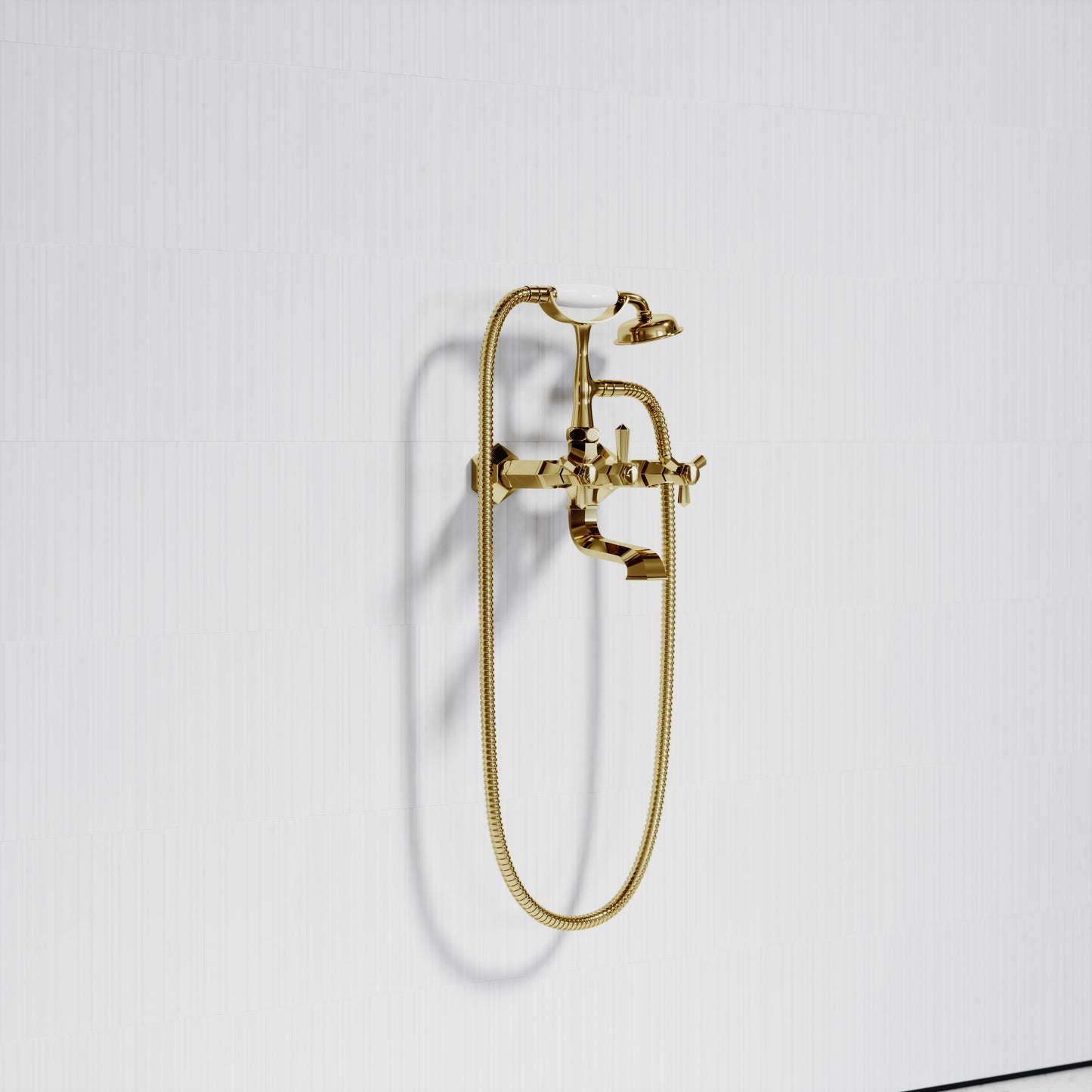 Eton Polished Brass Wall Mounted Bath Shower Tap