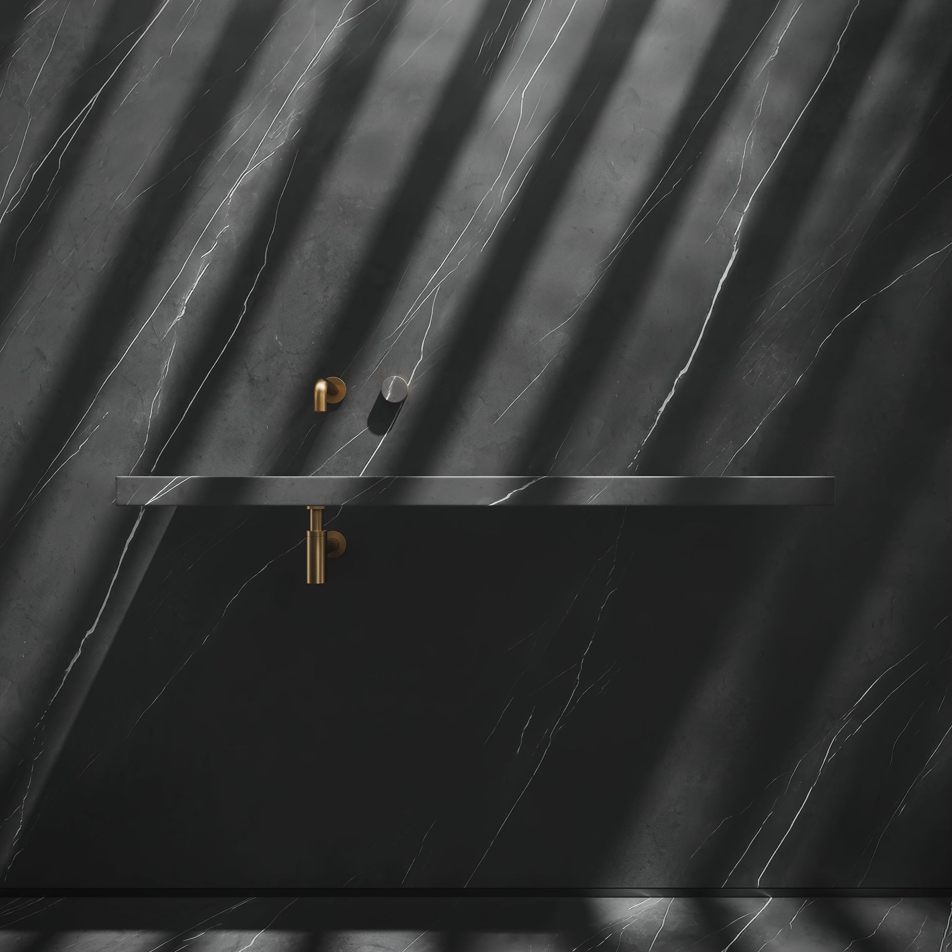 Levitare Pietra Grey Marble Ultra Thin Wall Mounted Basin 1200mm (Offset Waste)