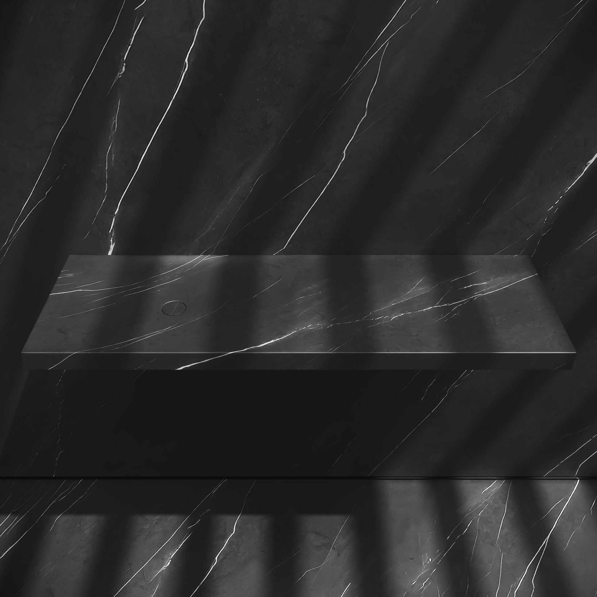 Levitare Pietra Grey Marble Ultra Thin Wall Mounted Basin 1200mm (Offset Waste)