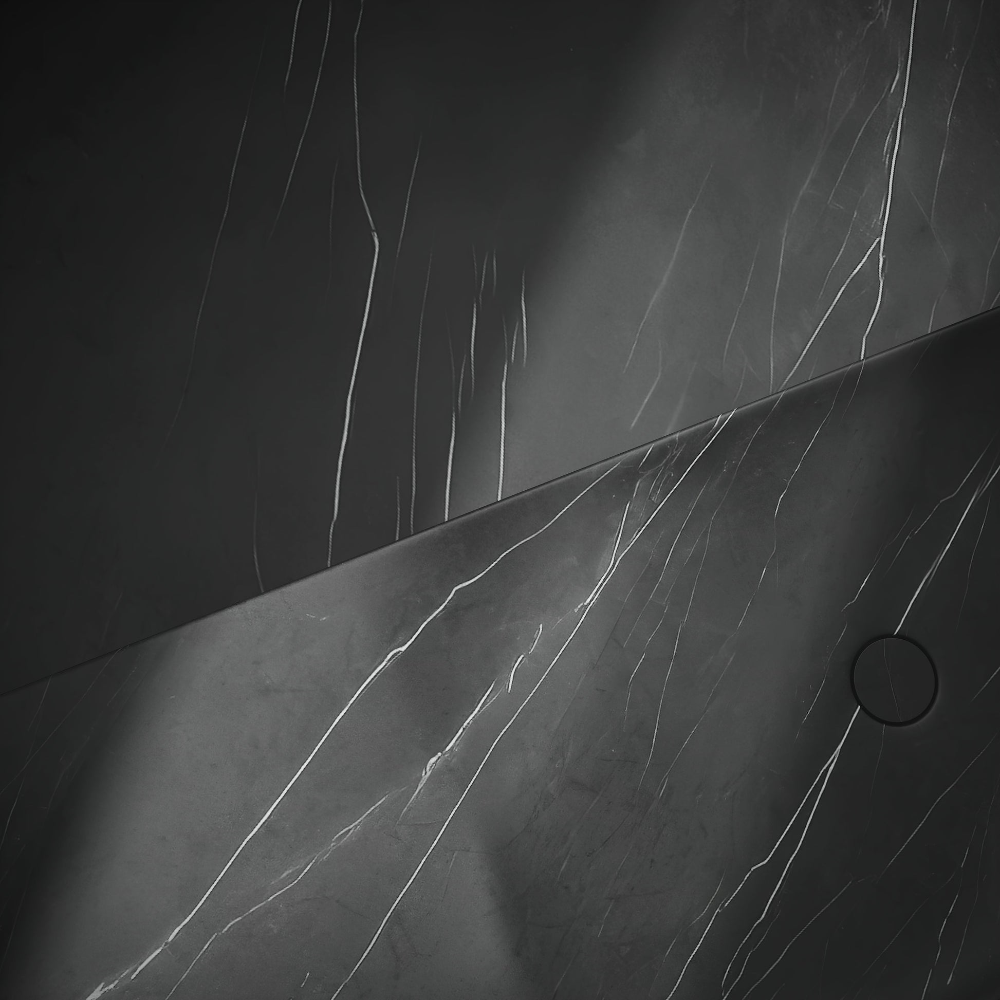 Levitare Pietra Grey Marble Ultra Thin Wall Mounted Basin 1200mm (Offset Waste)