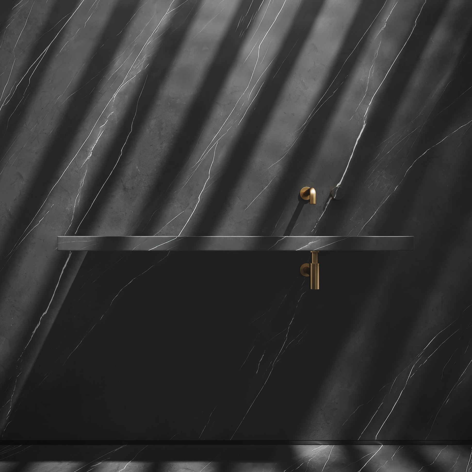 Levitare Pietra Grey Marble Ultra Thin Wall Mounted Basin 1200mm (Offset Waste)