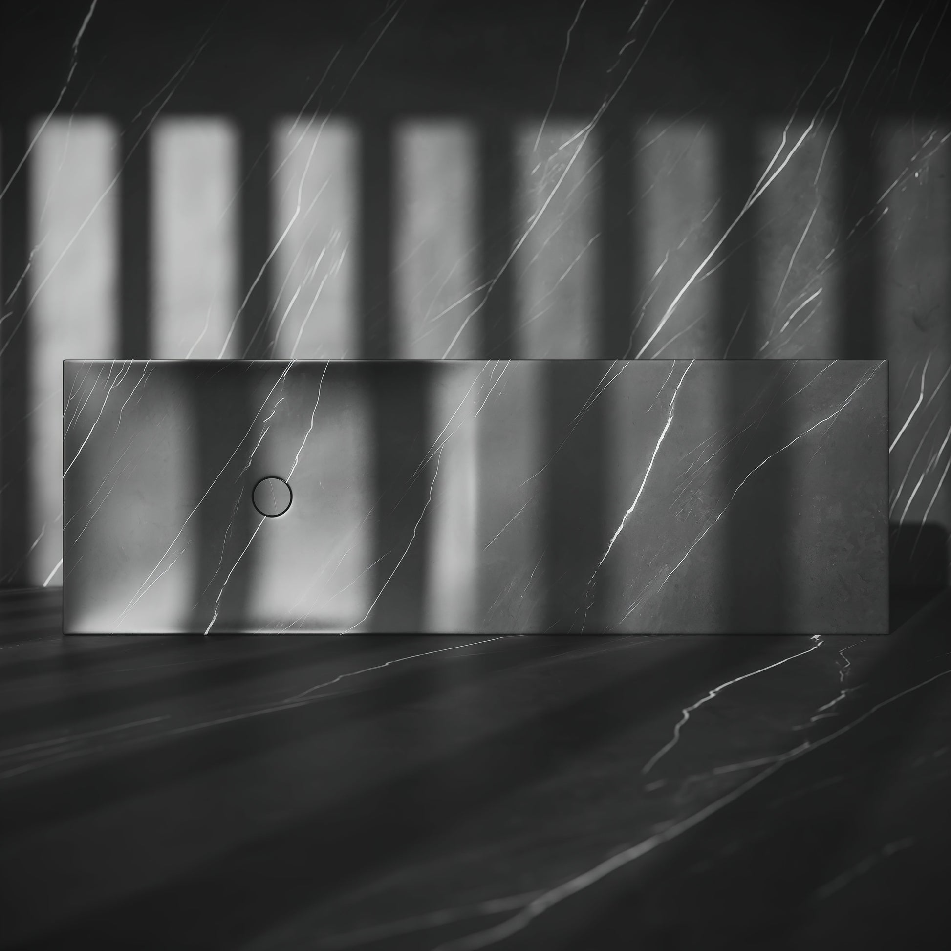 Levitare Pietra Grey Marble Ultra Thin Wall Mounted Basin 1200mm (Offset Waste)