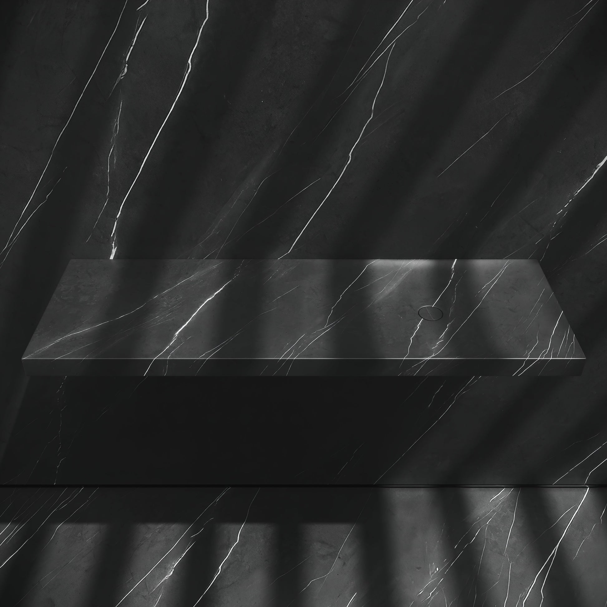 Levitare Pietra Grey Marble Ultra Thin Wall Mounted Basin 1200mm (Offset Waste)