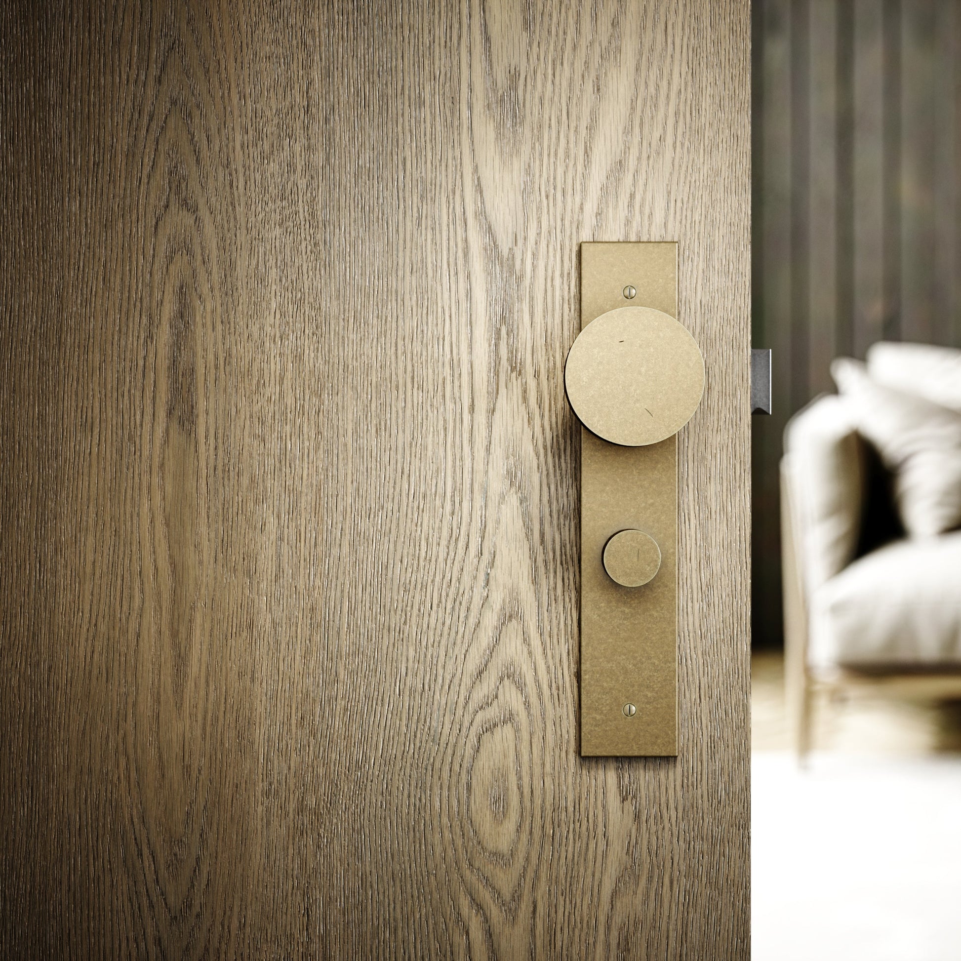 Grosvenor Aged Bronze Hammered Bathroom WC Knob & Plate Thumbturn Set