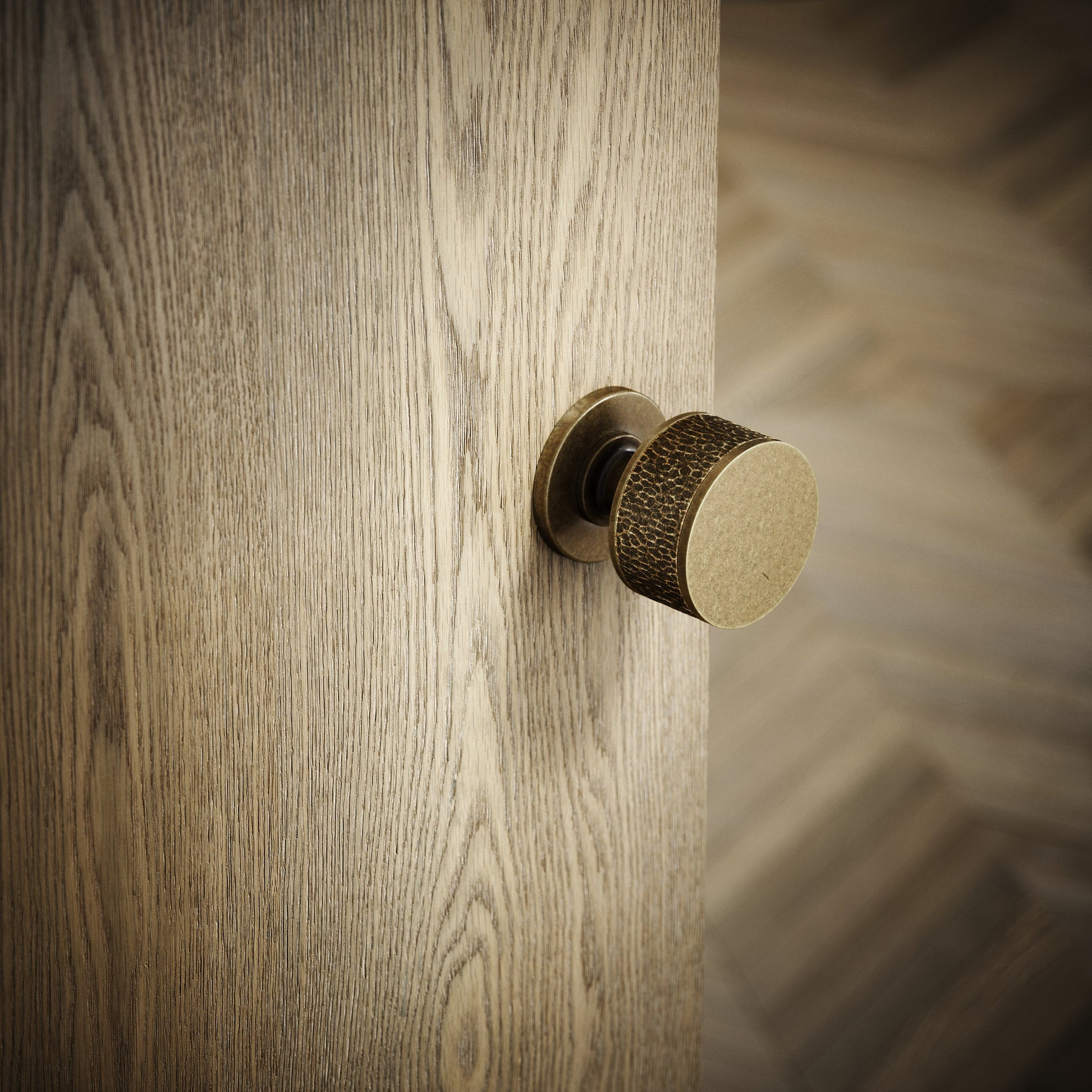 Grosvenor Aged Bronze Hammered Mortice Door Knobs