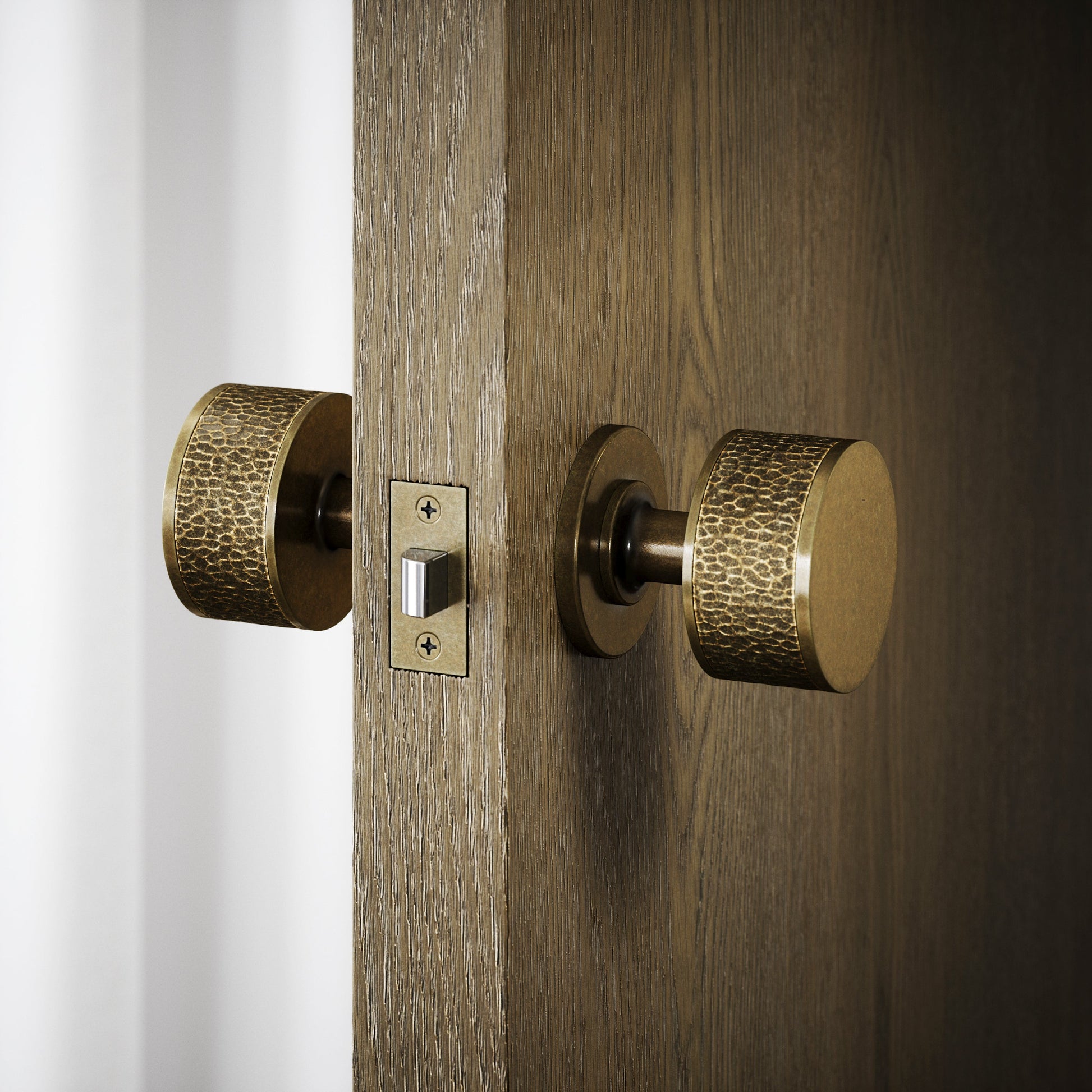Grosvenor Aged Bronze Hammered Mortice Door Knobs