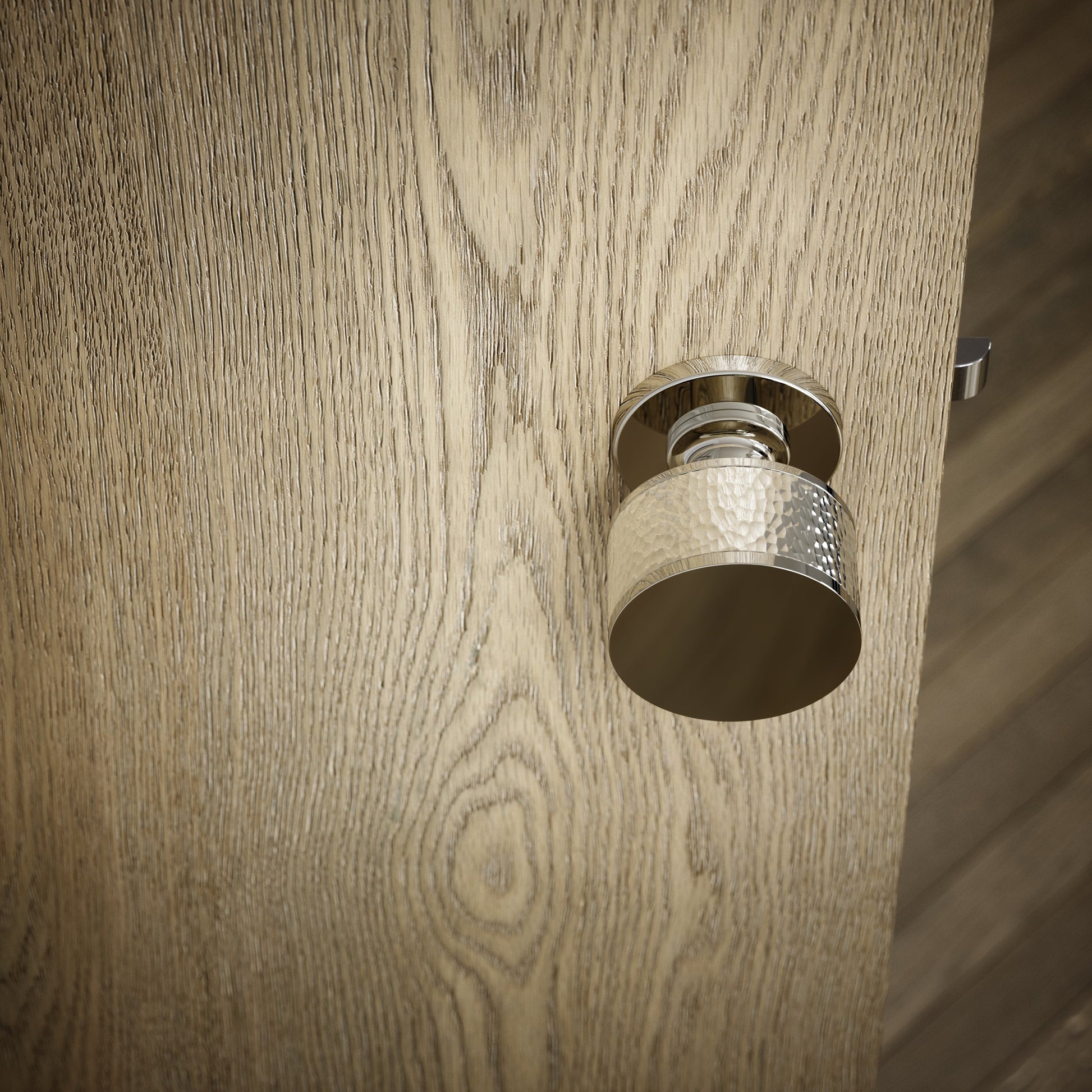 Grosvenor Polished Nickel Hammered Mortice Door Knobs