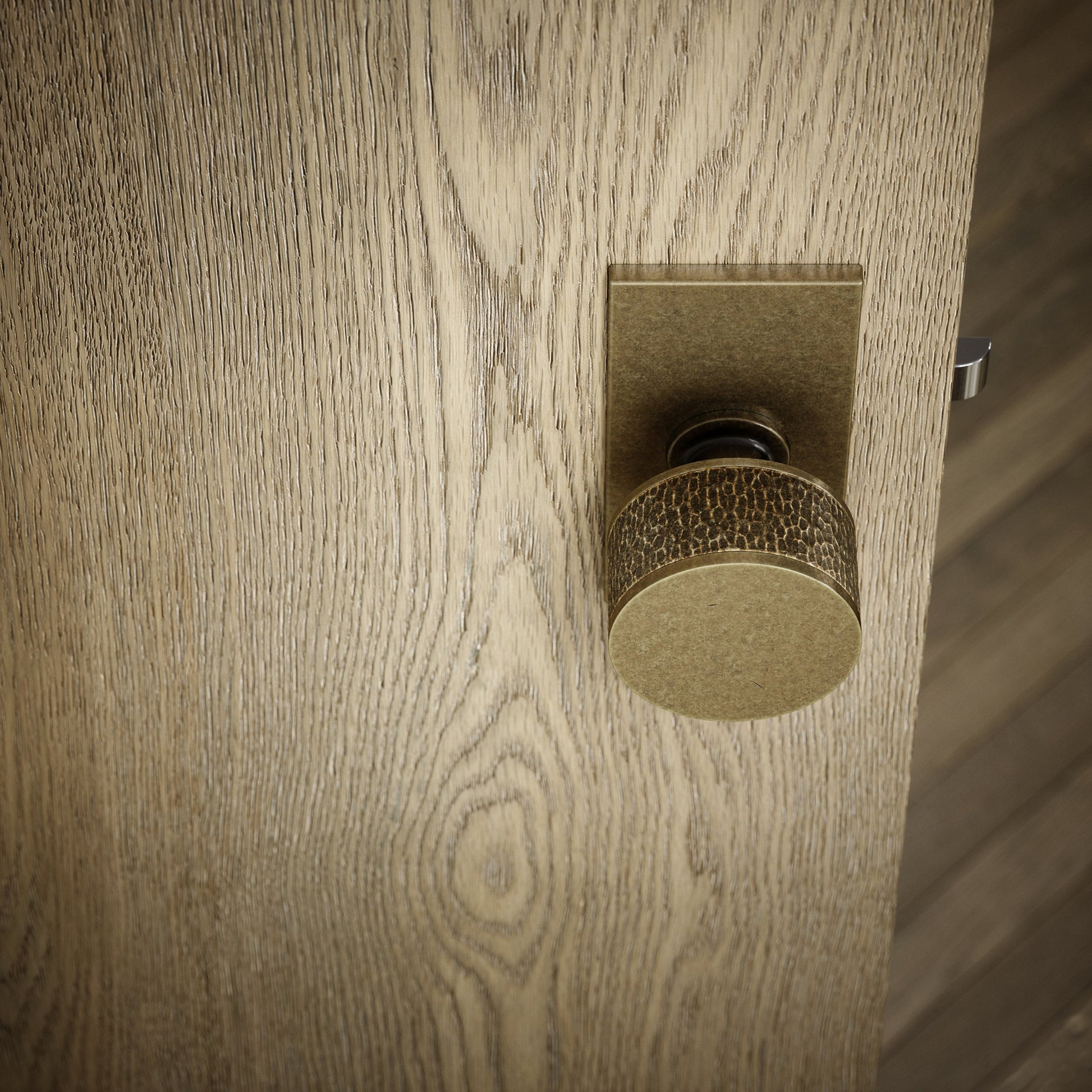 Grosvenor Plate Aged Bronze Hammered Mortice Door Knobs