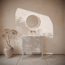 Hampton Velvet Beige Floorstanding Vanity Unit with Matte White Basin 800mm