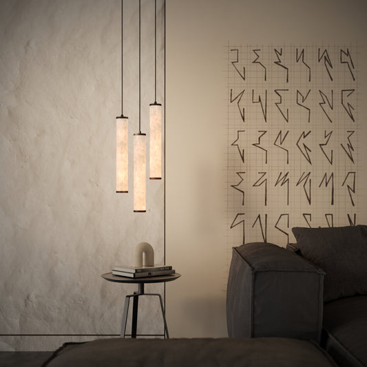 Luminosa Alabaster LED Pendant Light Deep Bronze 400mm