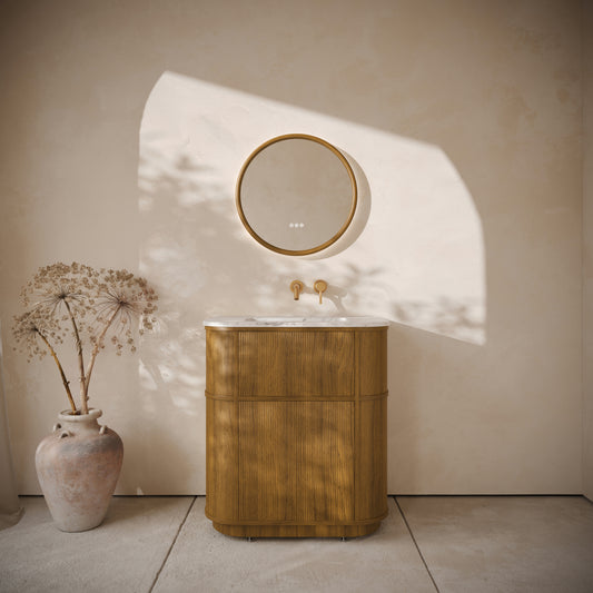 Cheval Honey Oak Floorstanding Vanity Unit with Basin 800mm