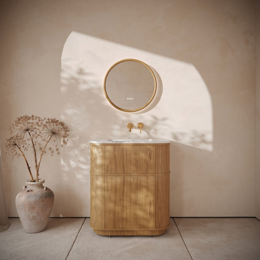 Cheval Natural Oak Floorstanding Vanity Unit with Basin 800mm