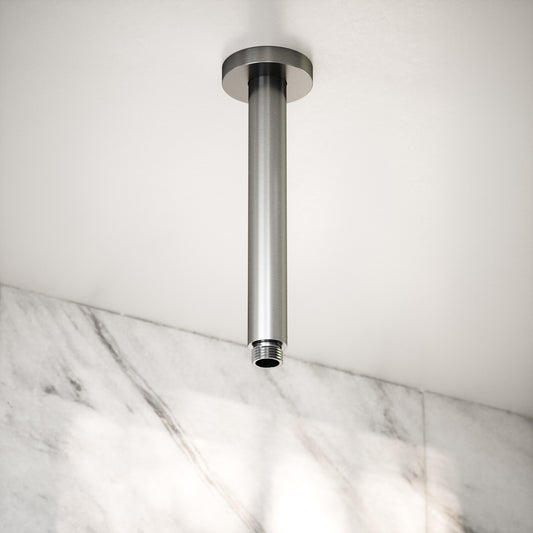 Luxe Brushed Stainless Ceiling Mount Shower Arm 200mm