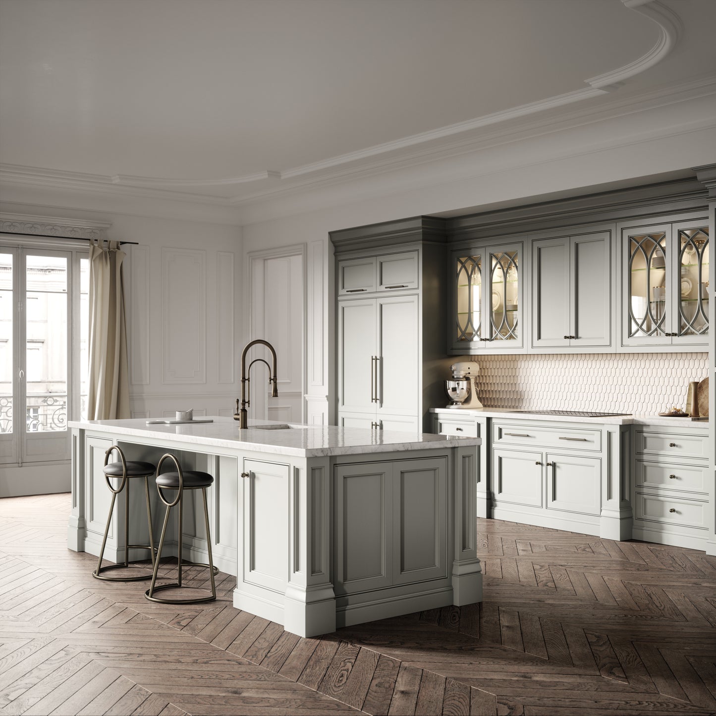 Claridge Traditional Pull Out Kitchen Tap Brushed Bronze