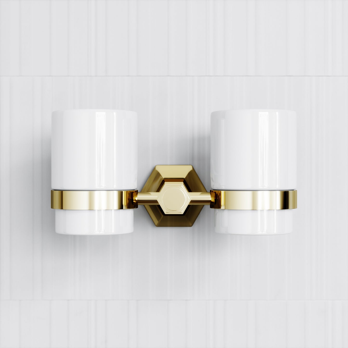 Eton Polished Brass Wall Mounted Double Tumbler