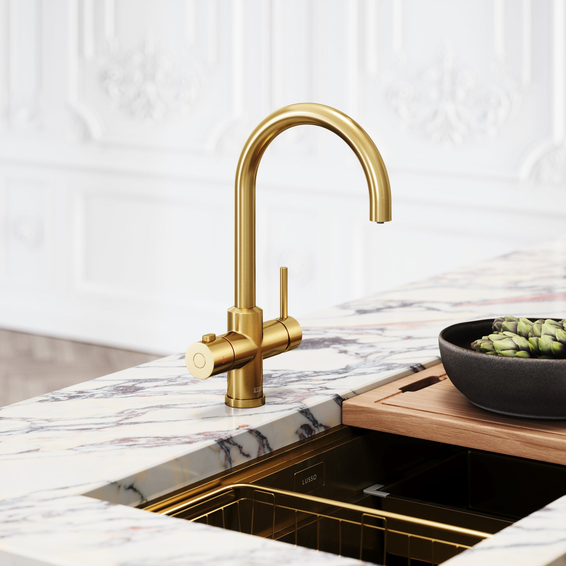 Filtrata Brushed Gold 4 in 1 Boiling Water Kitchen Tap