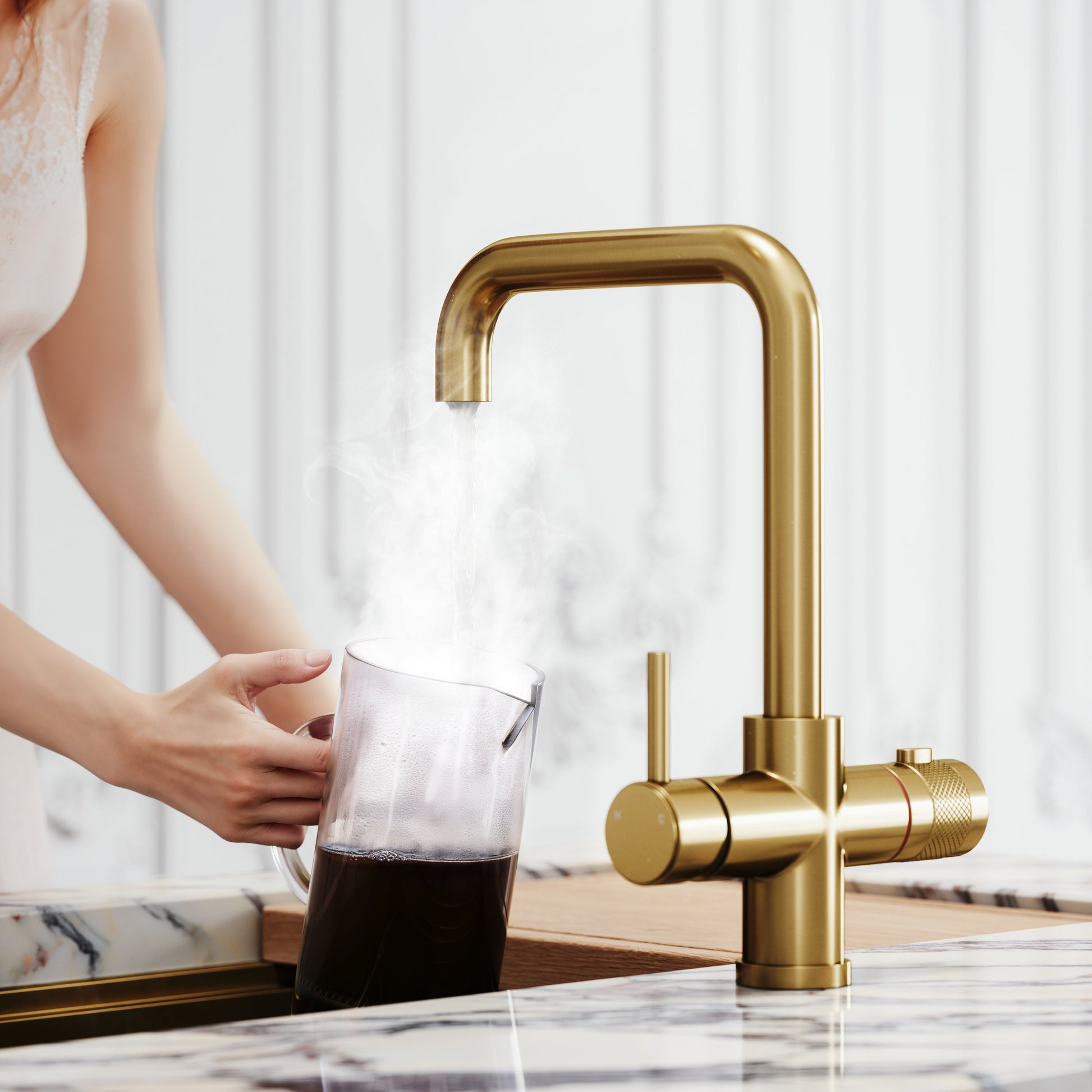 Filtrata 101 Brushed Gold 4 in 1 Boiling Water Kitchen Tap