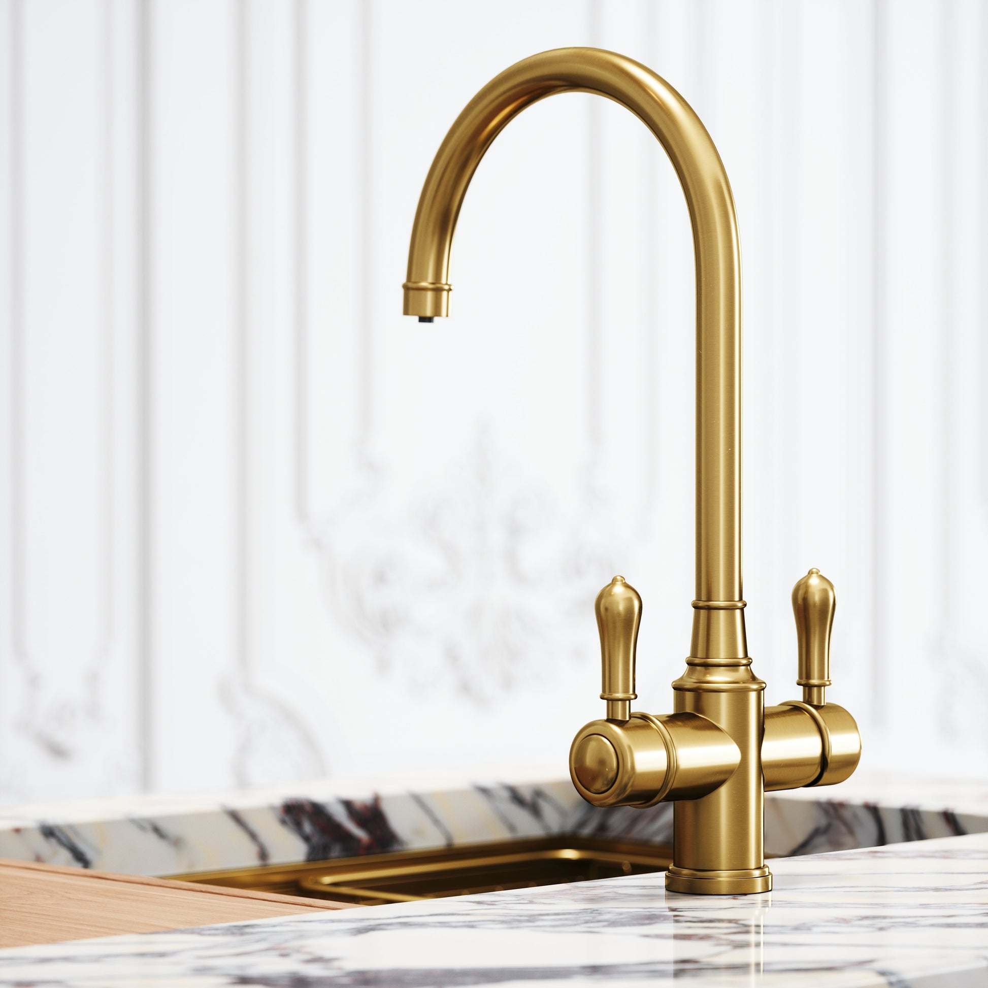 Filtrata Clarence Brushed Gold 4 in 1 Traditional Boiling Water Tap