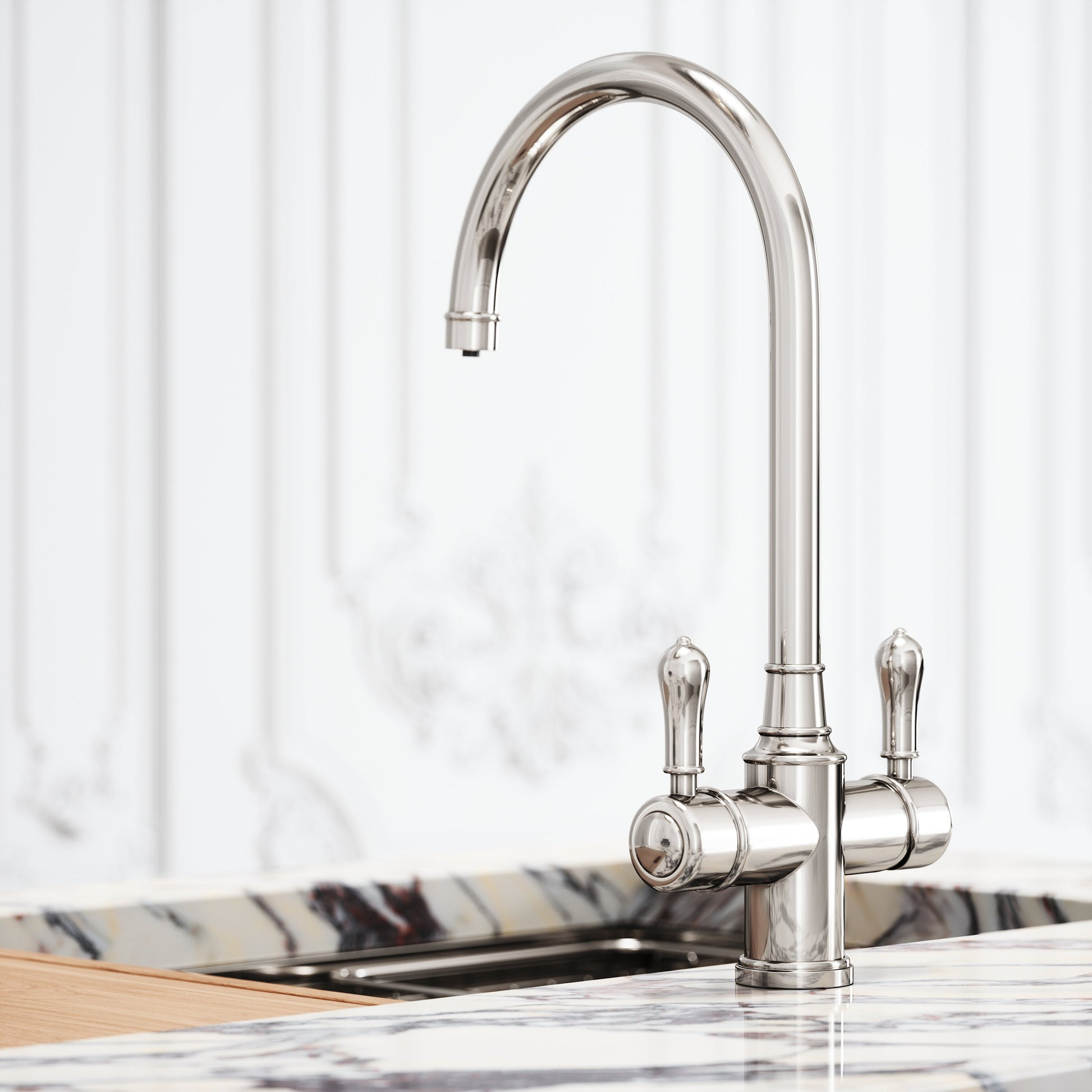 Filtrata Clarence Polished Nickel 4 in 1 Traditional Boiling Water Tap