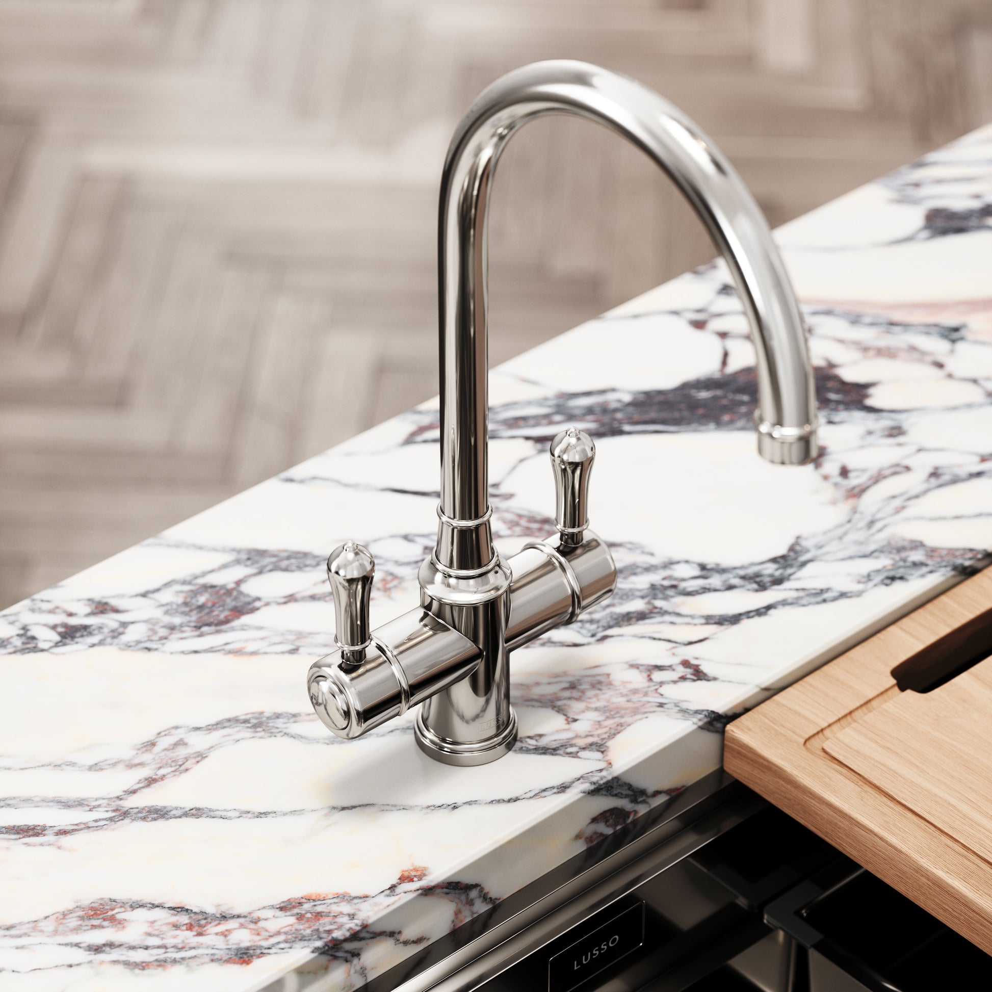 Filtrata Clarence Polished Nickel 4 in 1 Traditional Boiling Water Tap