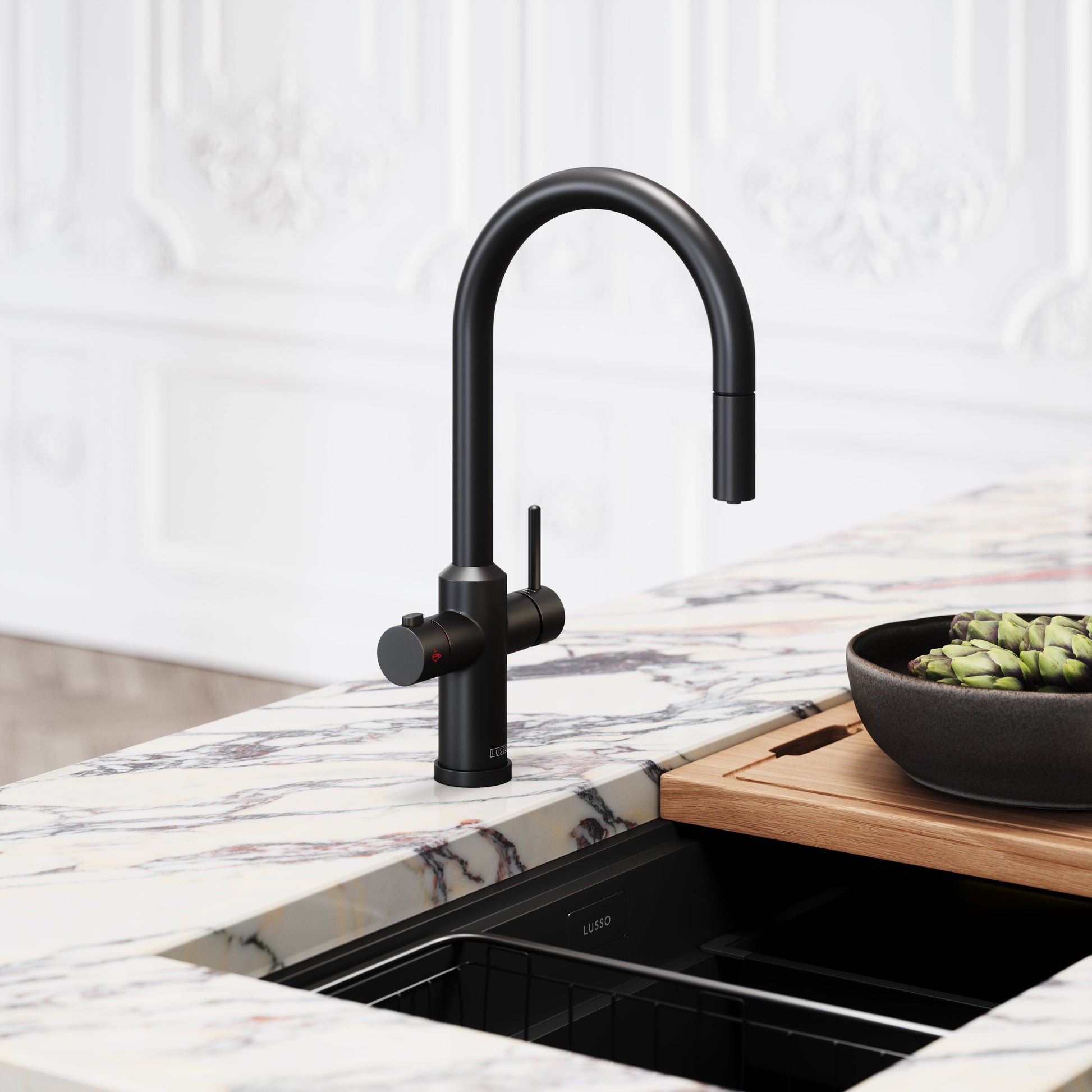 Filtrata Filtro Matte Black 4 in 1 Pull-out Boiling Water Tap