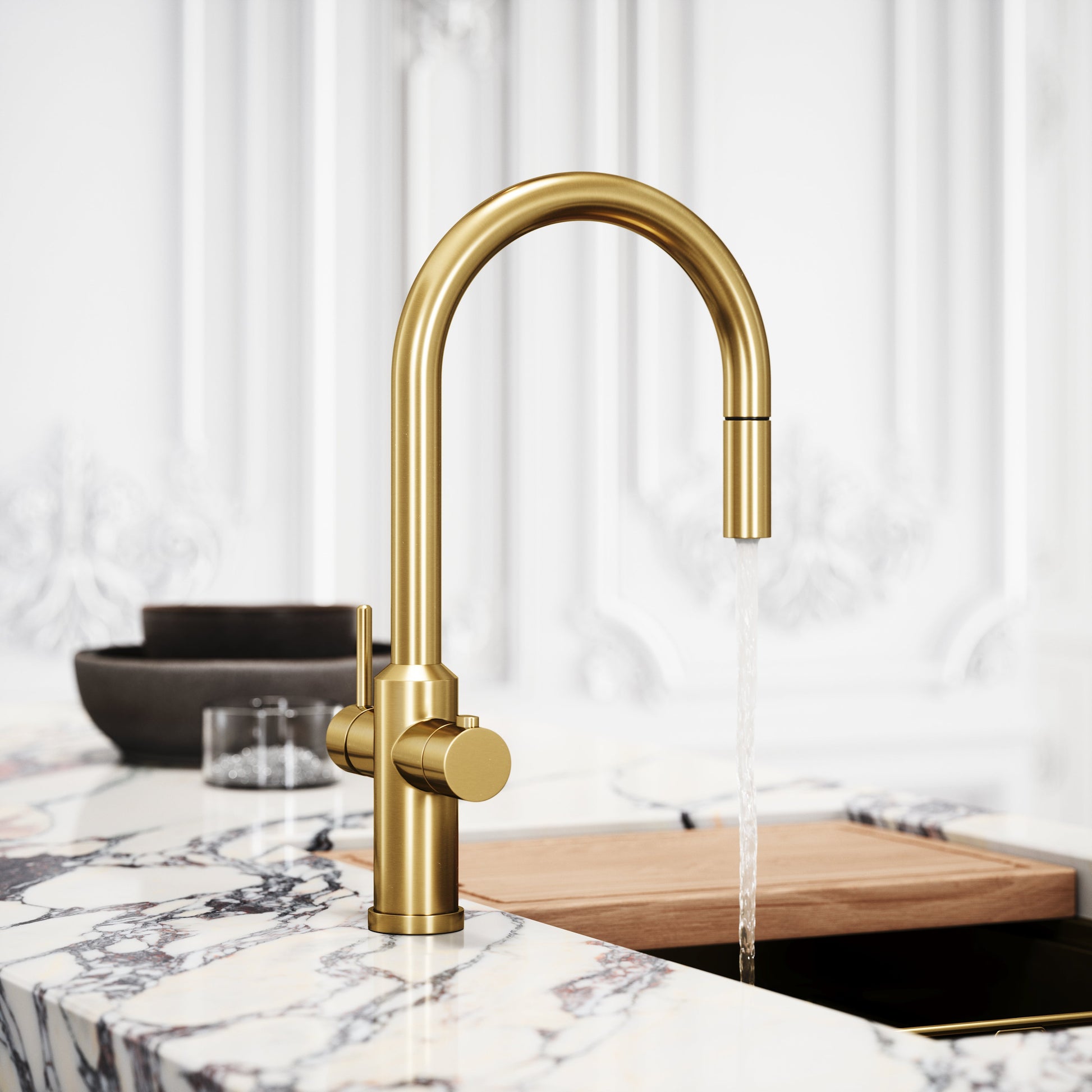Filtrata Filtro Brushed Gold 4 in 1 Pull-out Boiling Water Tap