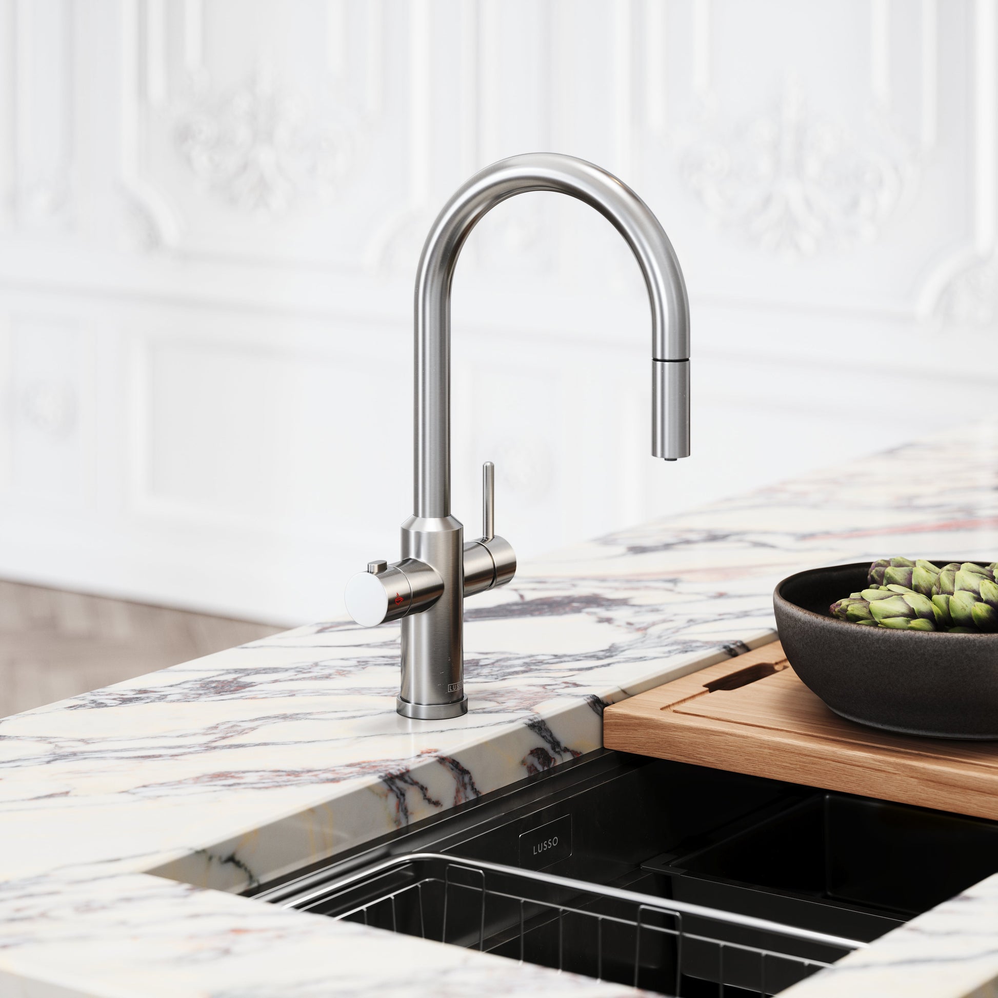 Filtrata Filtro Brushed Nickel 4 in 1 Pull-out Boiling Water Tap