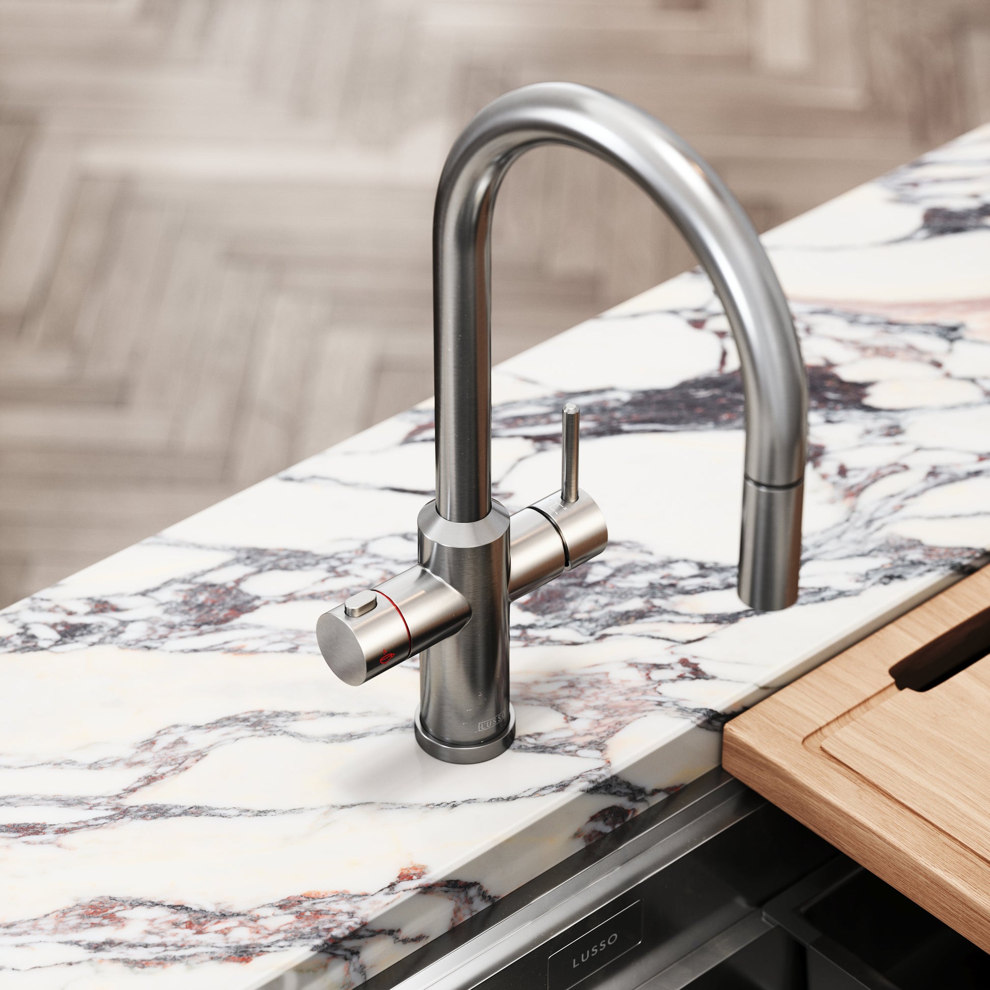 Filtrata Filtro Brushed Nickel 4 in 1 Pull-out Boiling Water Tap