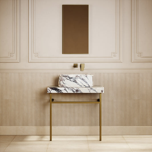 Grandeur Calacatta Viola Marble Oval Countertop Basin 500mm