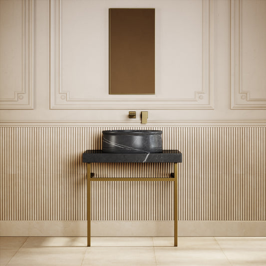 Grandeur Pietra Grey Marble Oval Countertop Basin 500mm