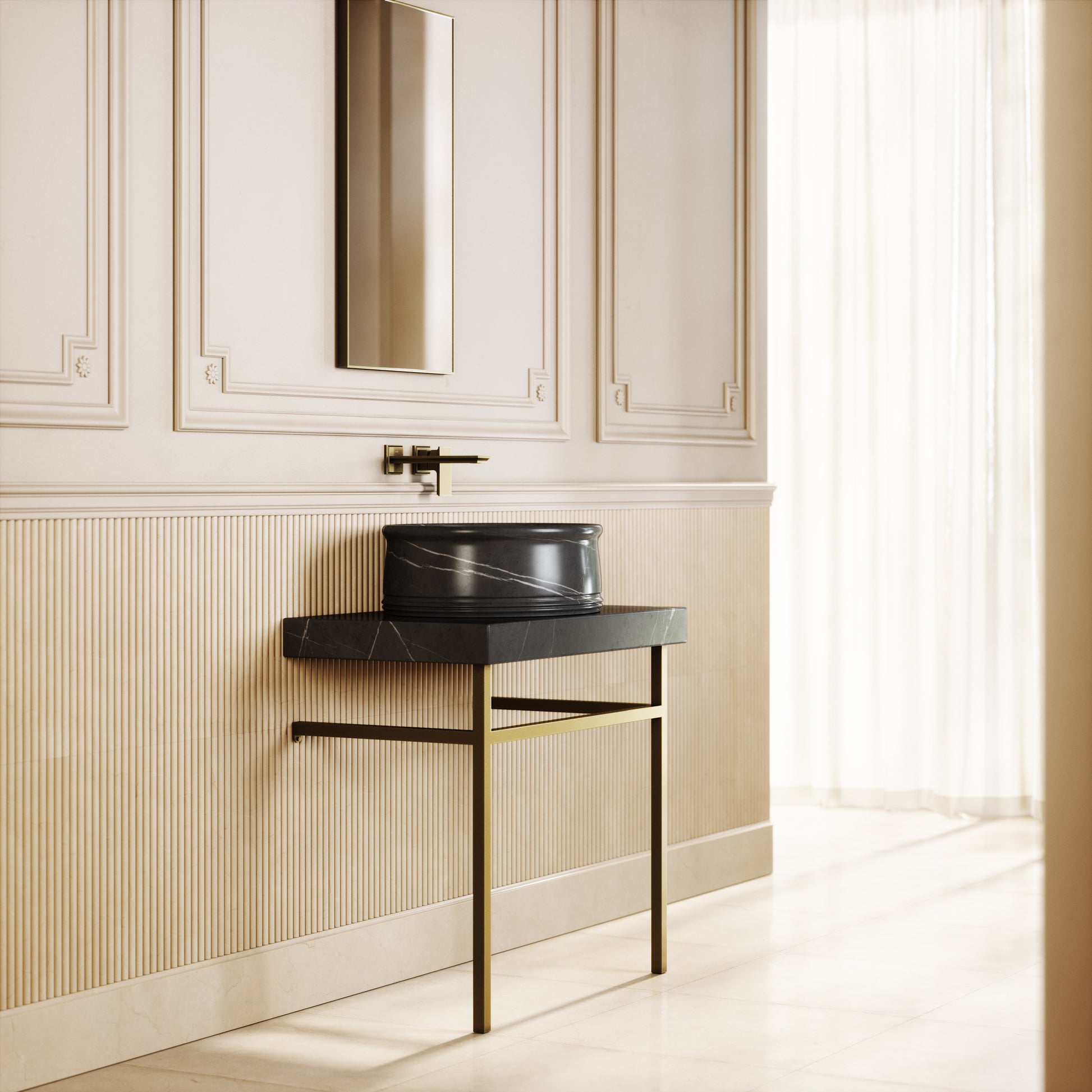 Grandeur Pietra Grey Marble Oval Countertop Basin 500mm